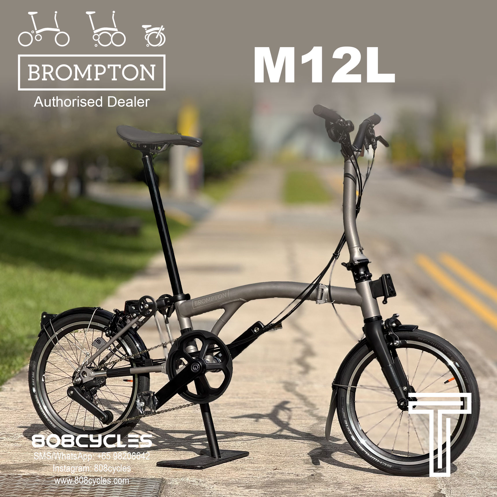 Brompton 2026 T Line 12-speed “M12L” Full-Titanium - Image 4