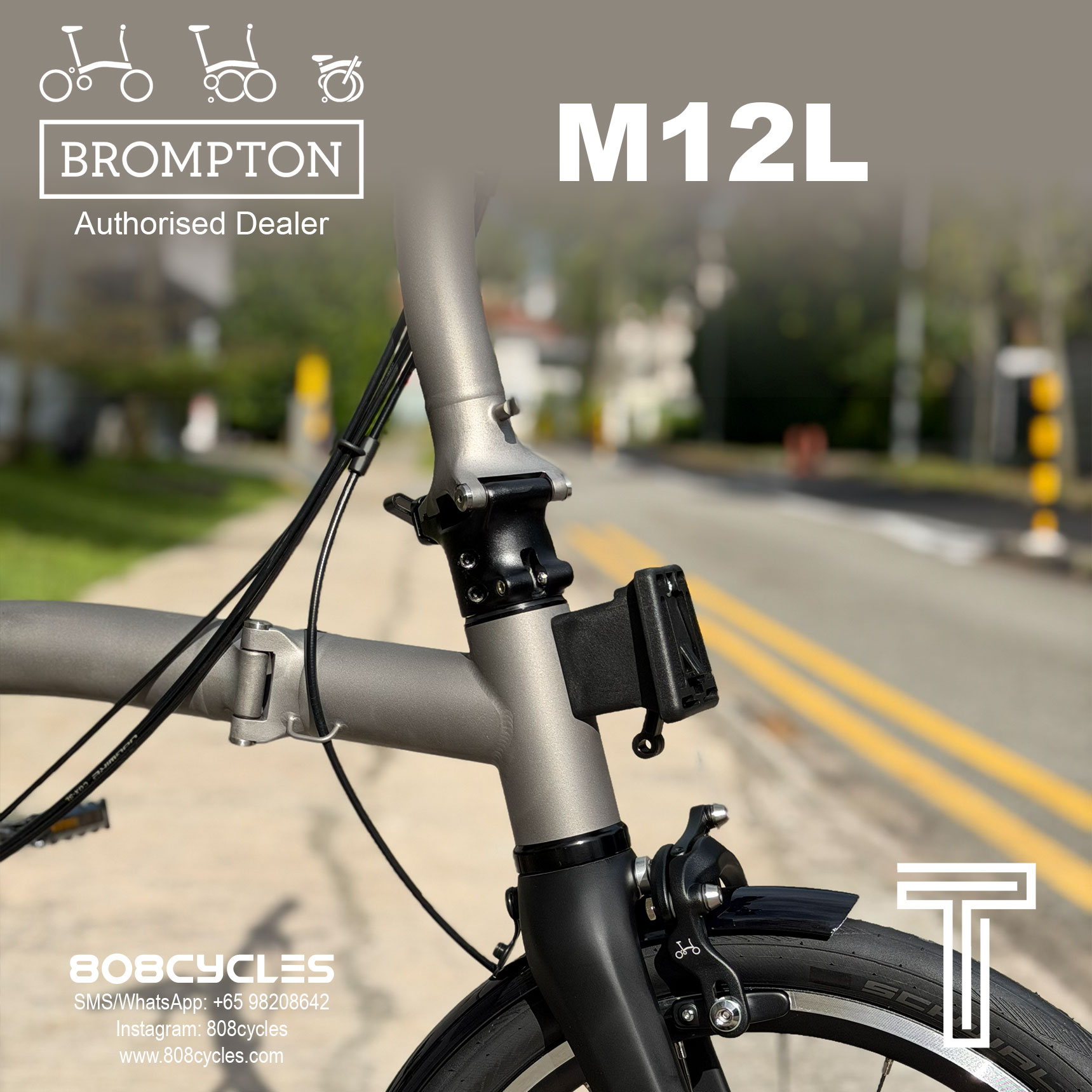 Brompton 2026 T Line 12-speed “M12L” Full-Titanium - Image 6