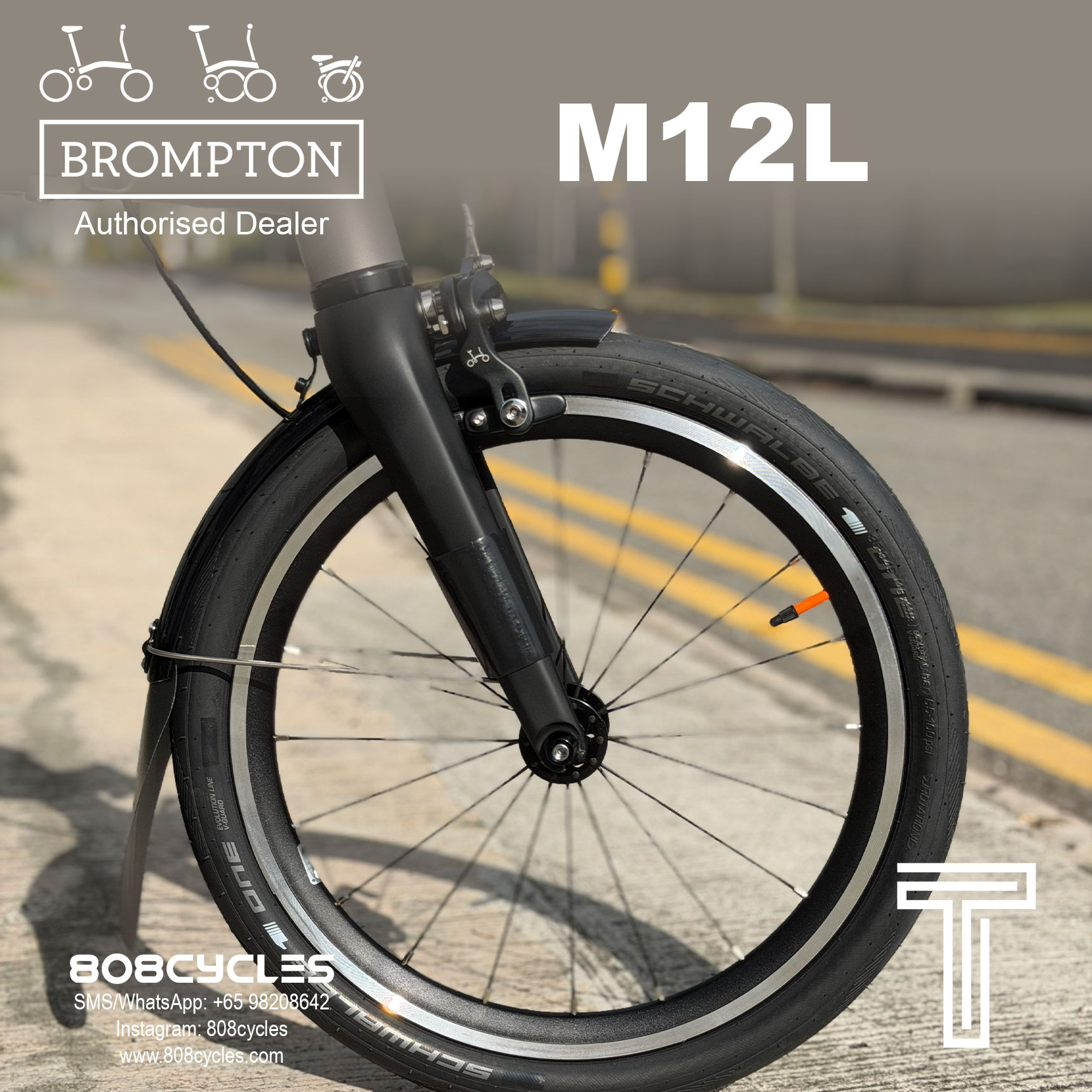 Brompton 2026 T Line 12-speed “M12L” Full-Titanium - Image 7