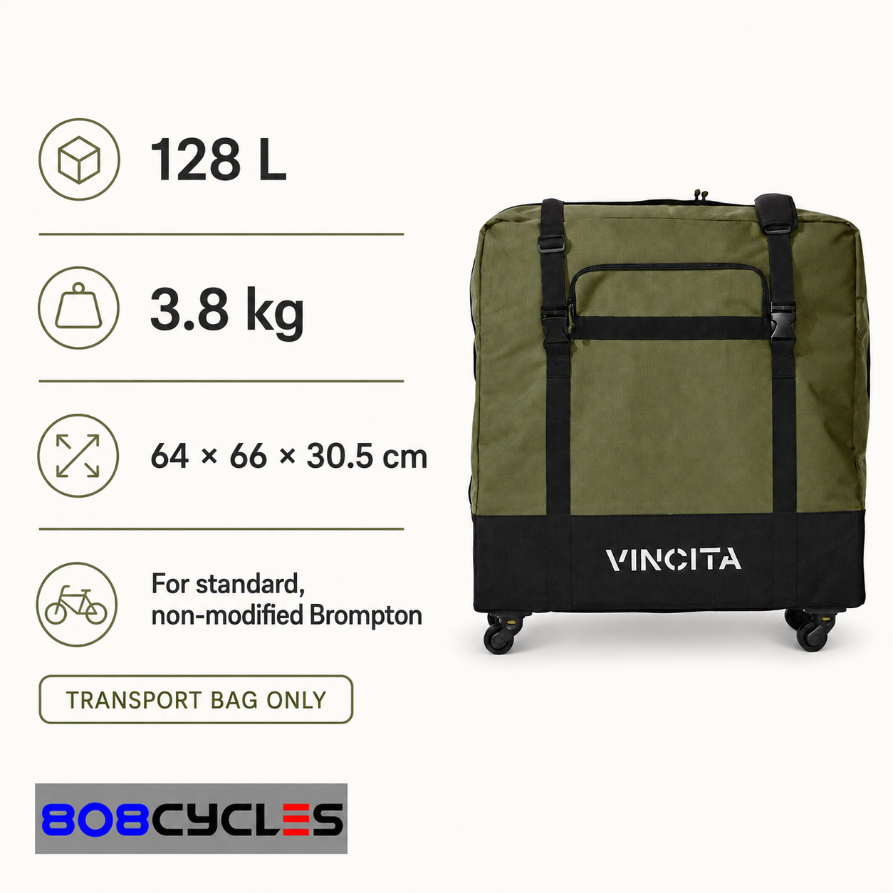 Vincita B132HX Sightseer 4.0 Transport Bag for Brompton - Image 6