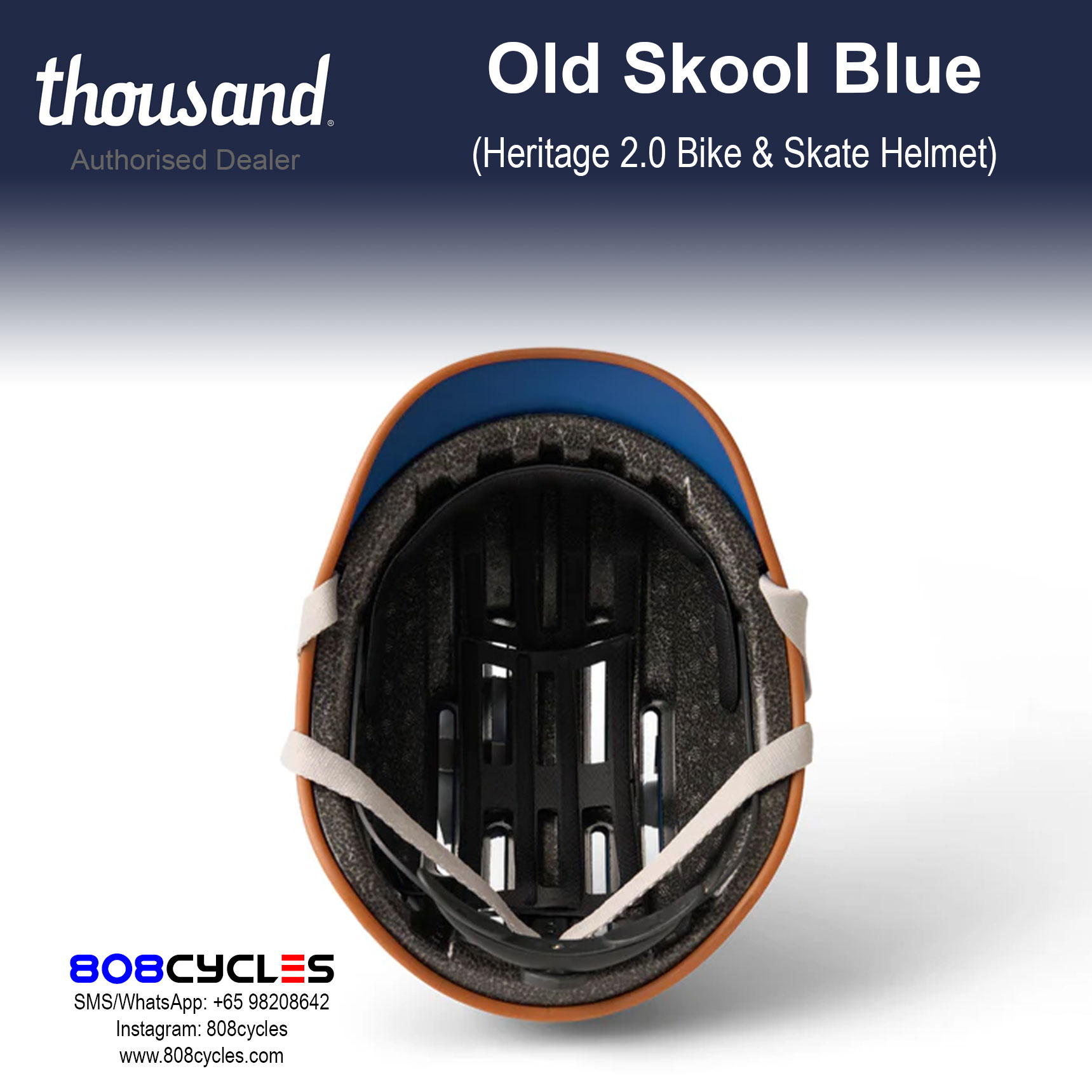 Thousand Heritage 2.0 Bike & Skate Helmet - Old Skool Blue - Image 4