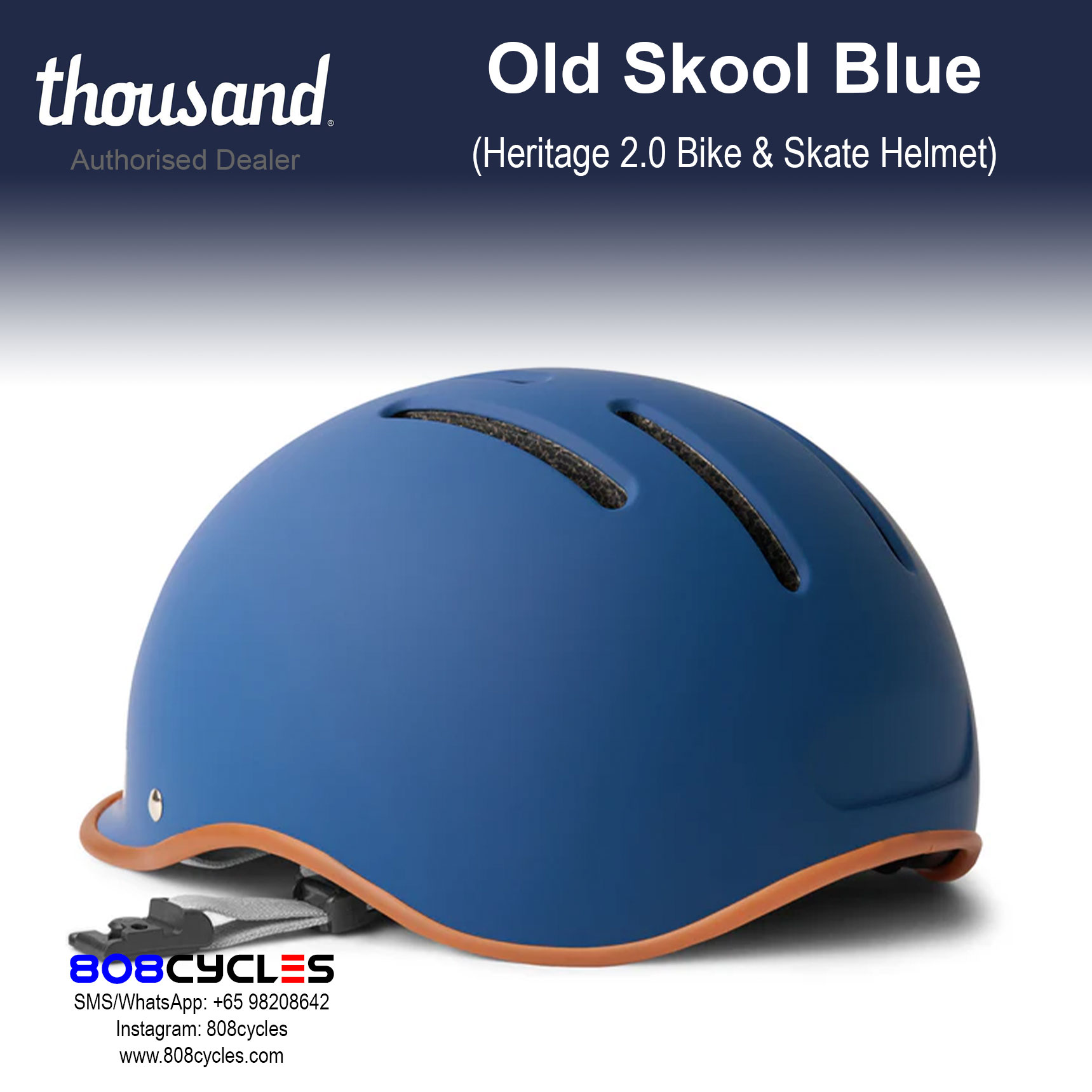 Thousand Heritage 2.0 Bike & Skate Helmet - Old Skool Blue - Image 5