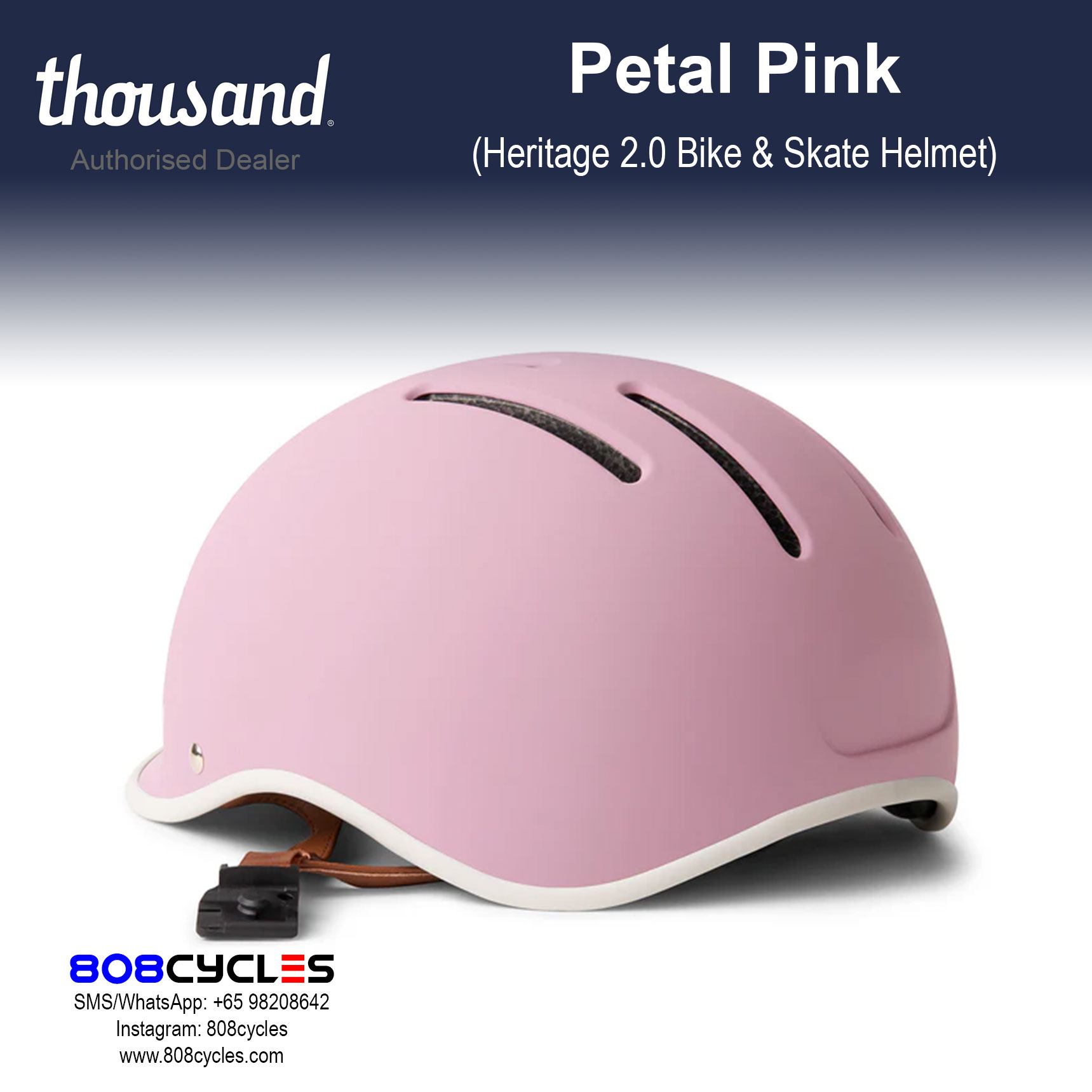 Thousand Heritage 2.0 Bike & Skate Helmet - Petal Pink - Image 4