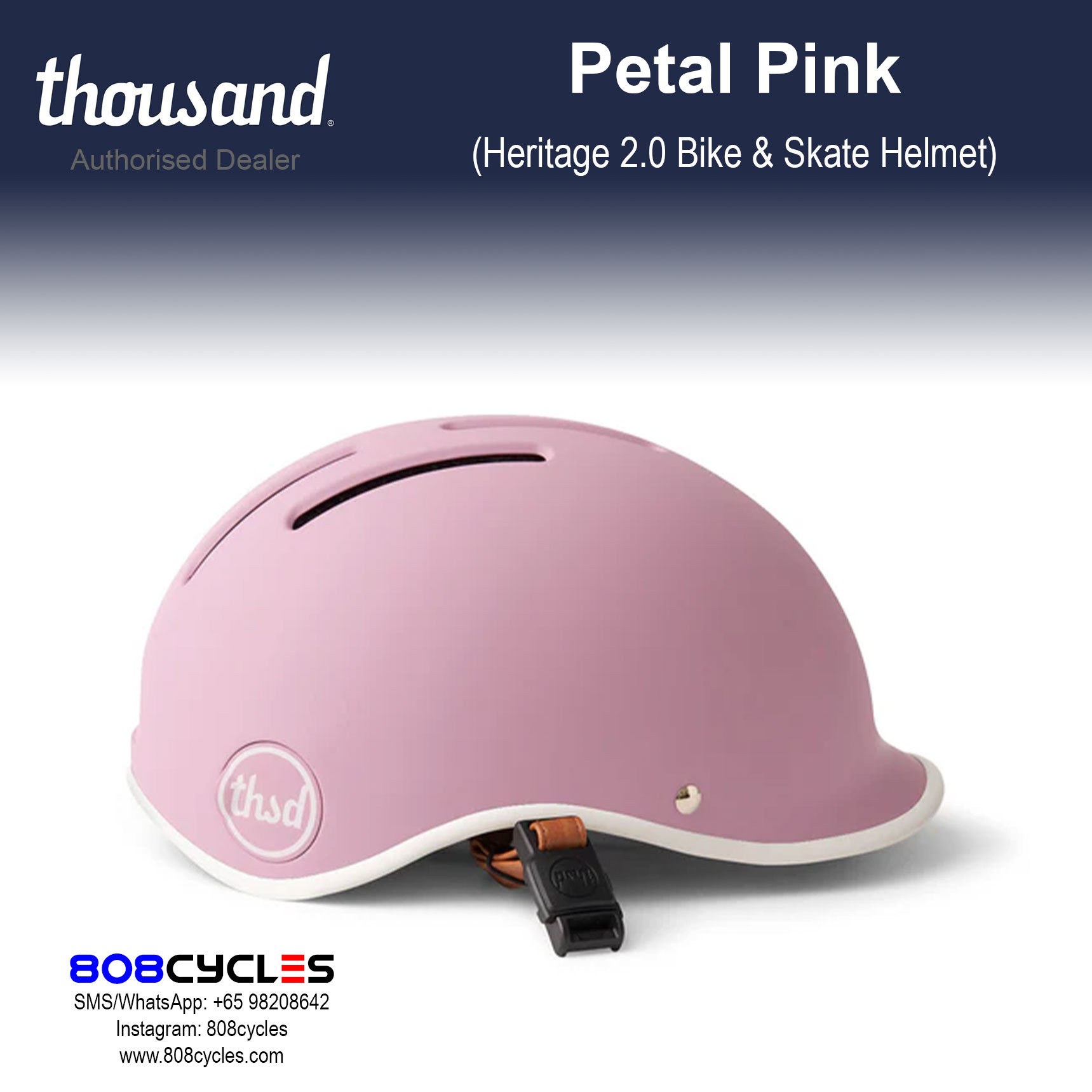Thousand Heritage 2.0 Bike & Skate Helmet - Petal Pink - Image 5
