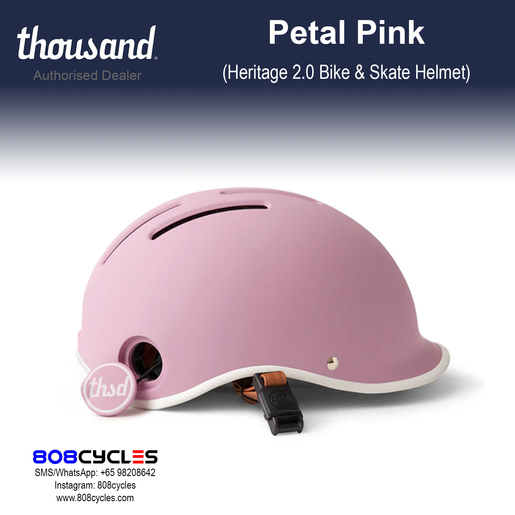 Thousand Heritage 2.0 Bike & Skate Helmet - Petal Pink - Image 6