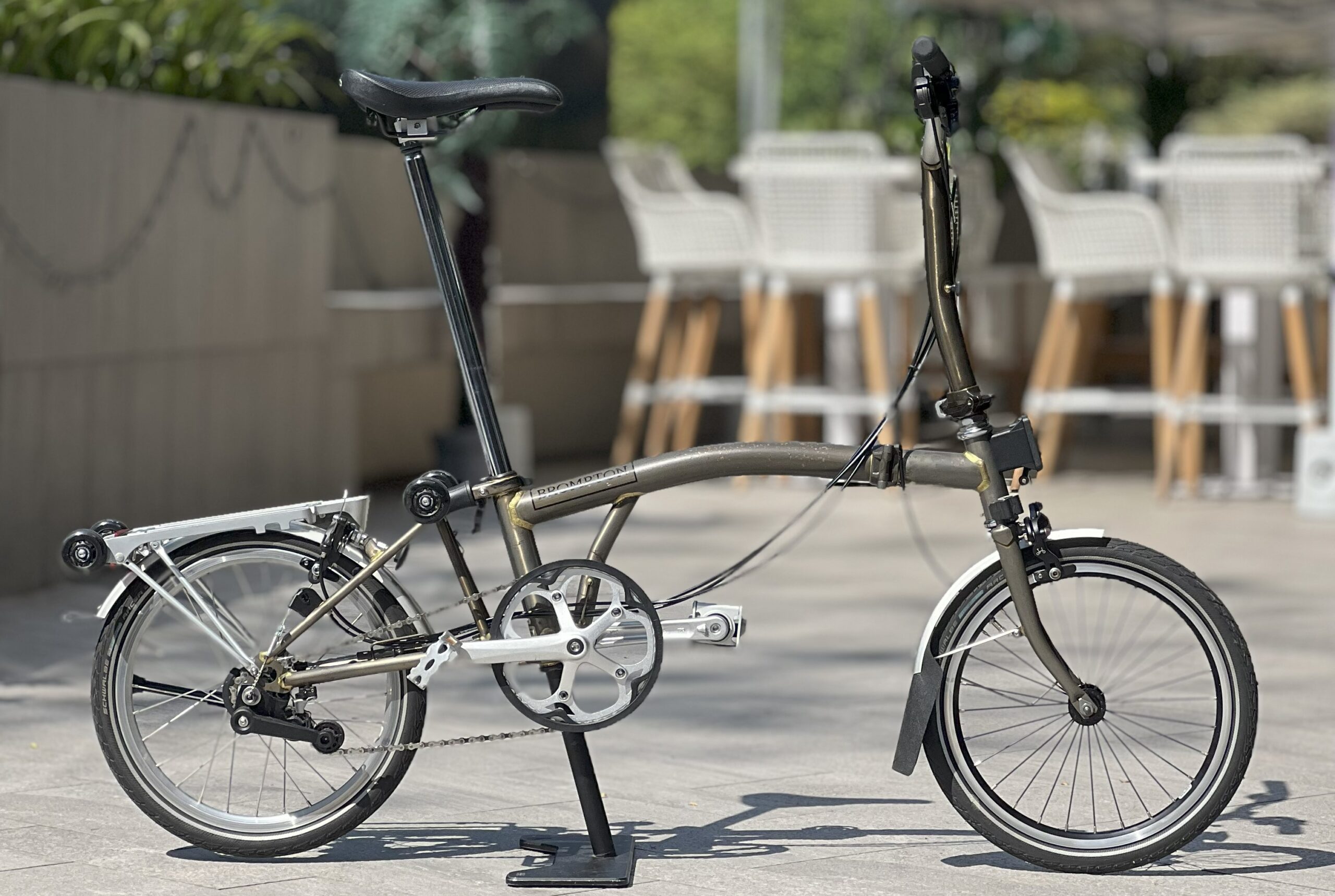 Brompton C Line M6R Raw Lacquer rental bike in Singapore