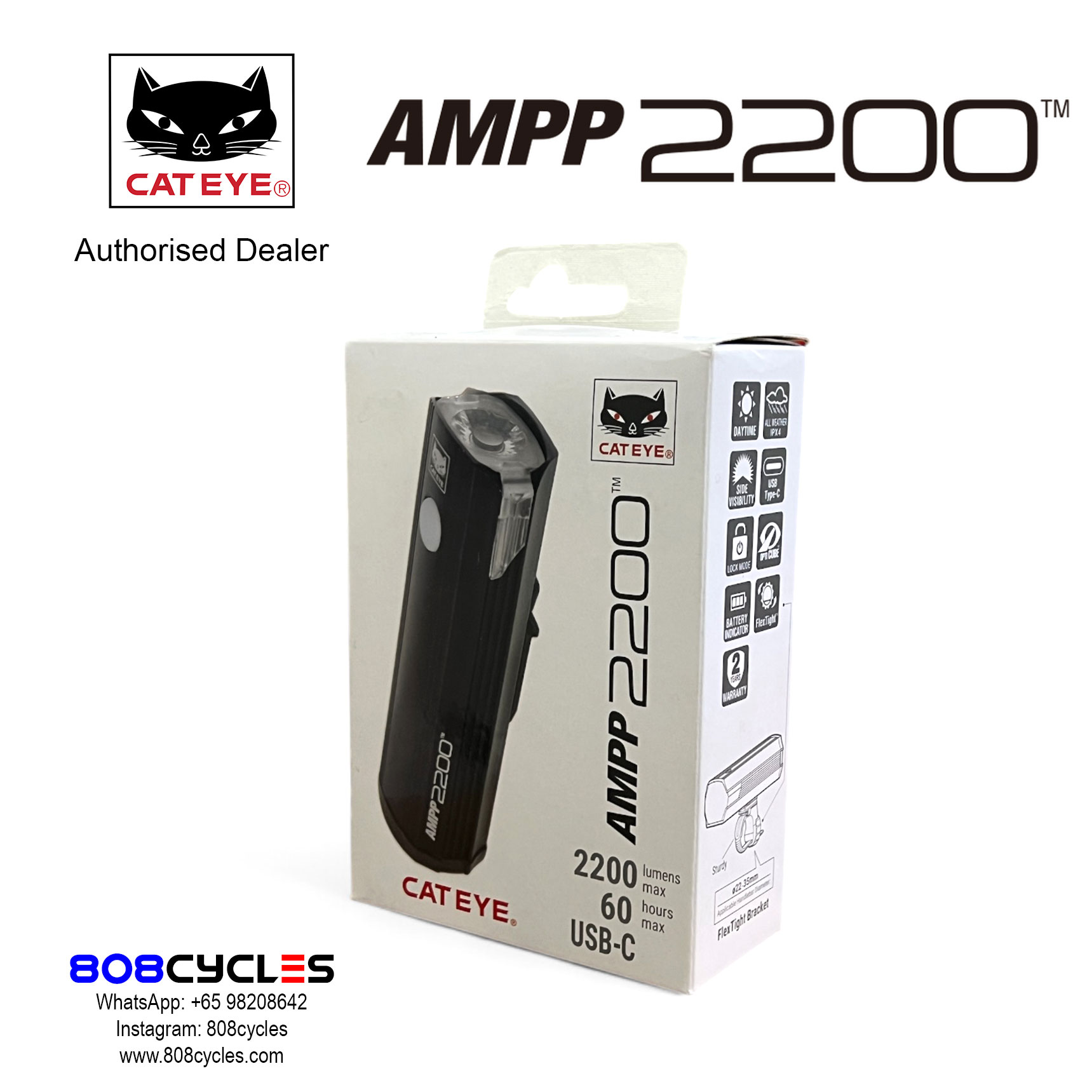 Cateye AMPP2200 Rechargeable Headlight - Image 2