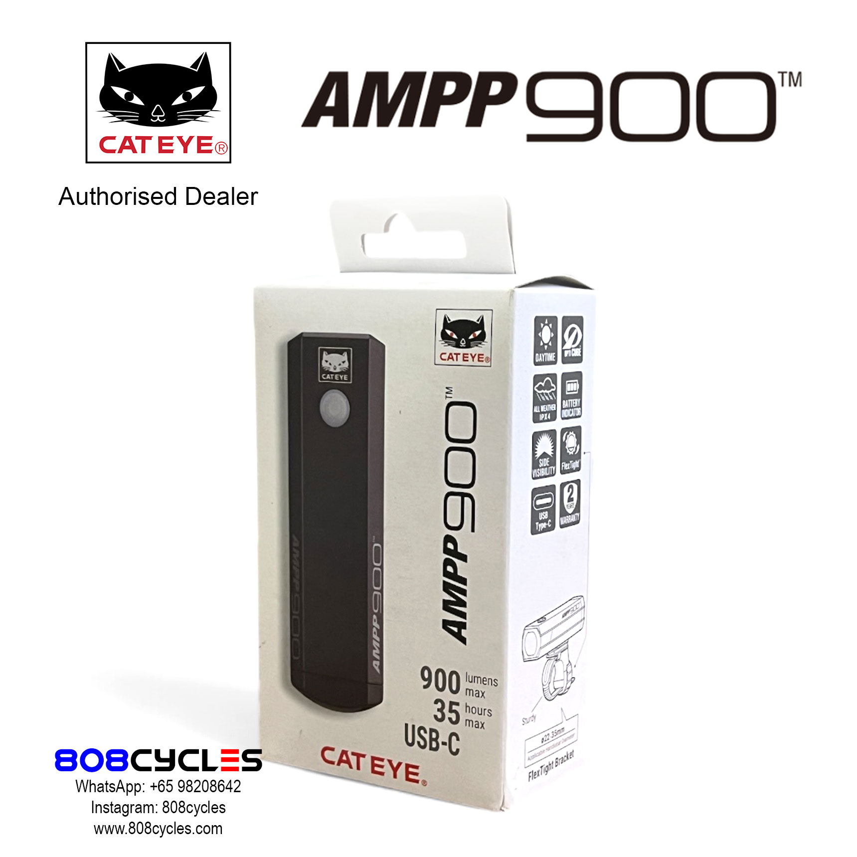 Cateye AMPP900 Rechargeable Headlight - Image 2