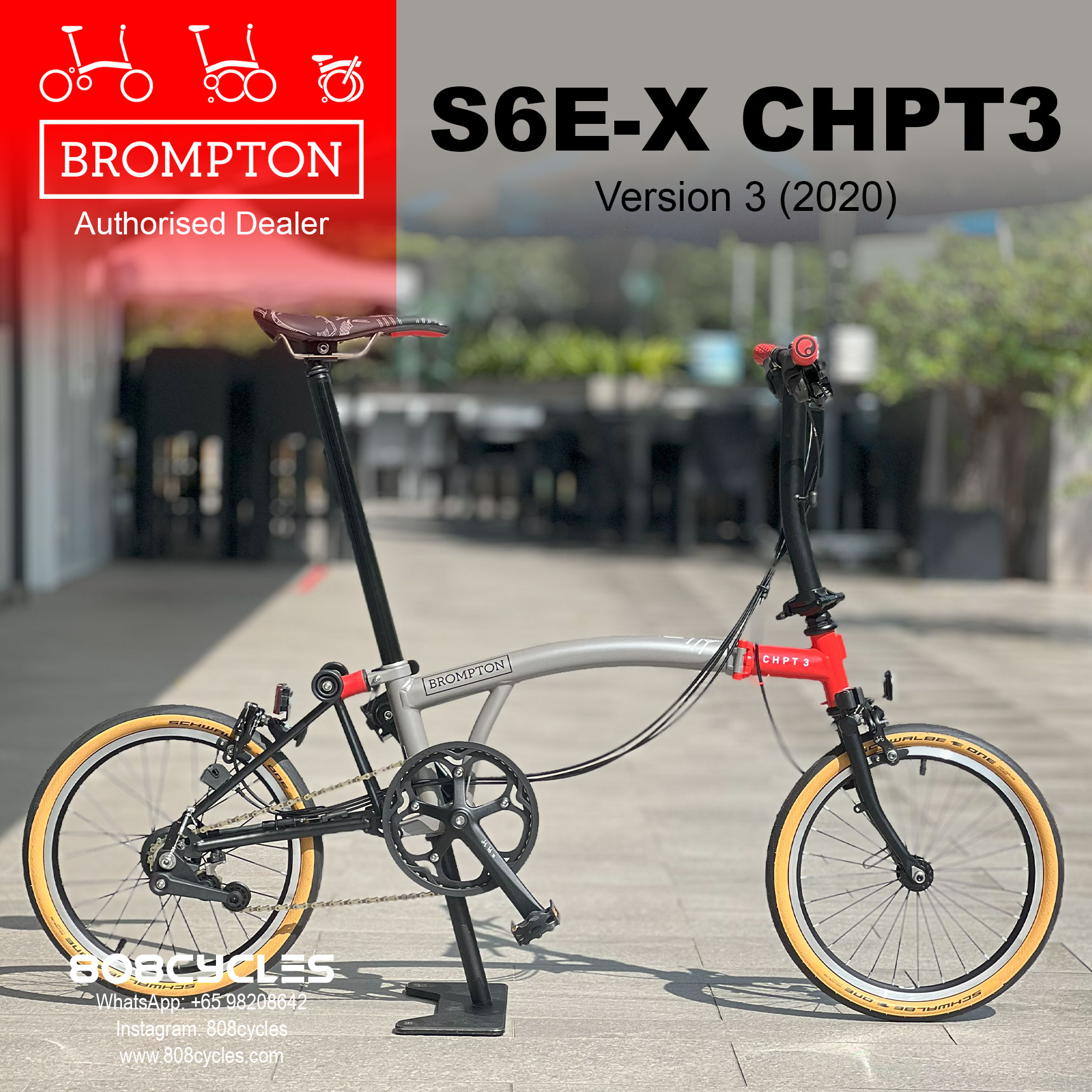 Brompton 6-speed Superlight “S6E-X” CHPT3 v3 – 808 Cycles