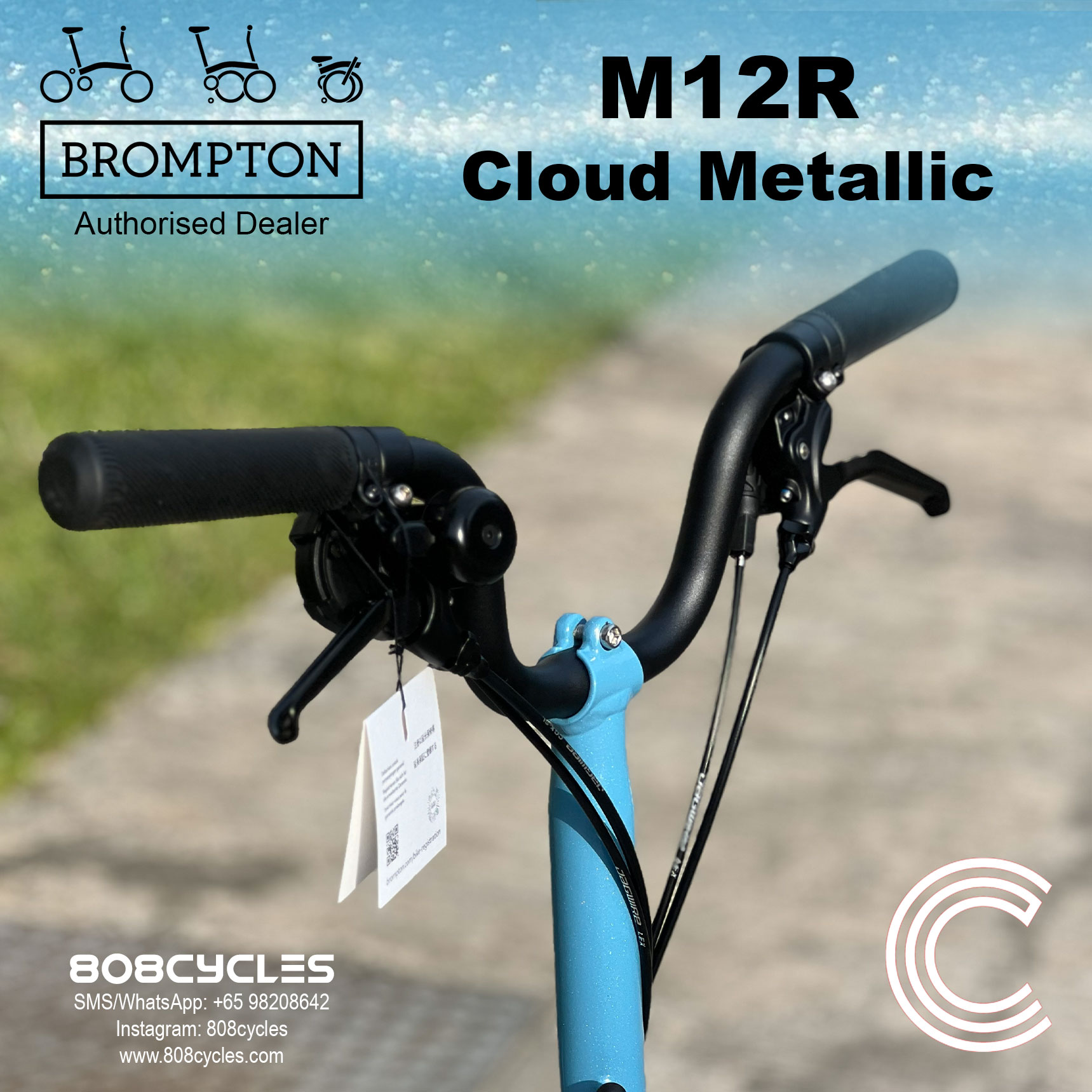 Brompton C Line M12R 12-Speed – Cloud Metallic - Image 4