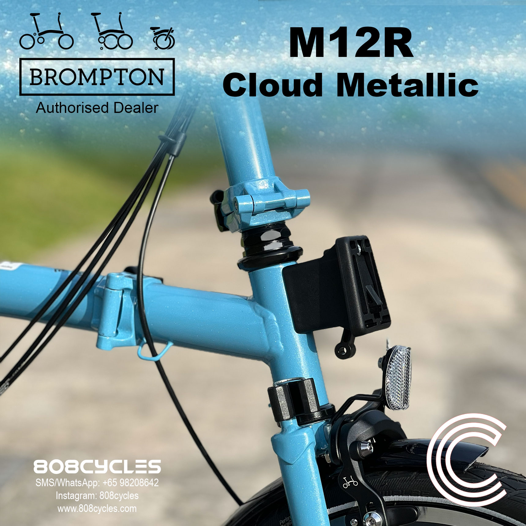 Brompton C Line M12R 12-Speed – Cloud Metallic - Image 5