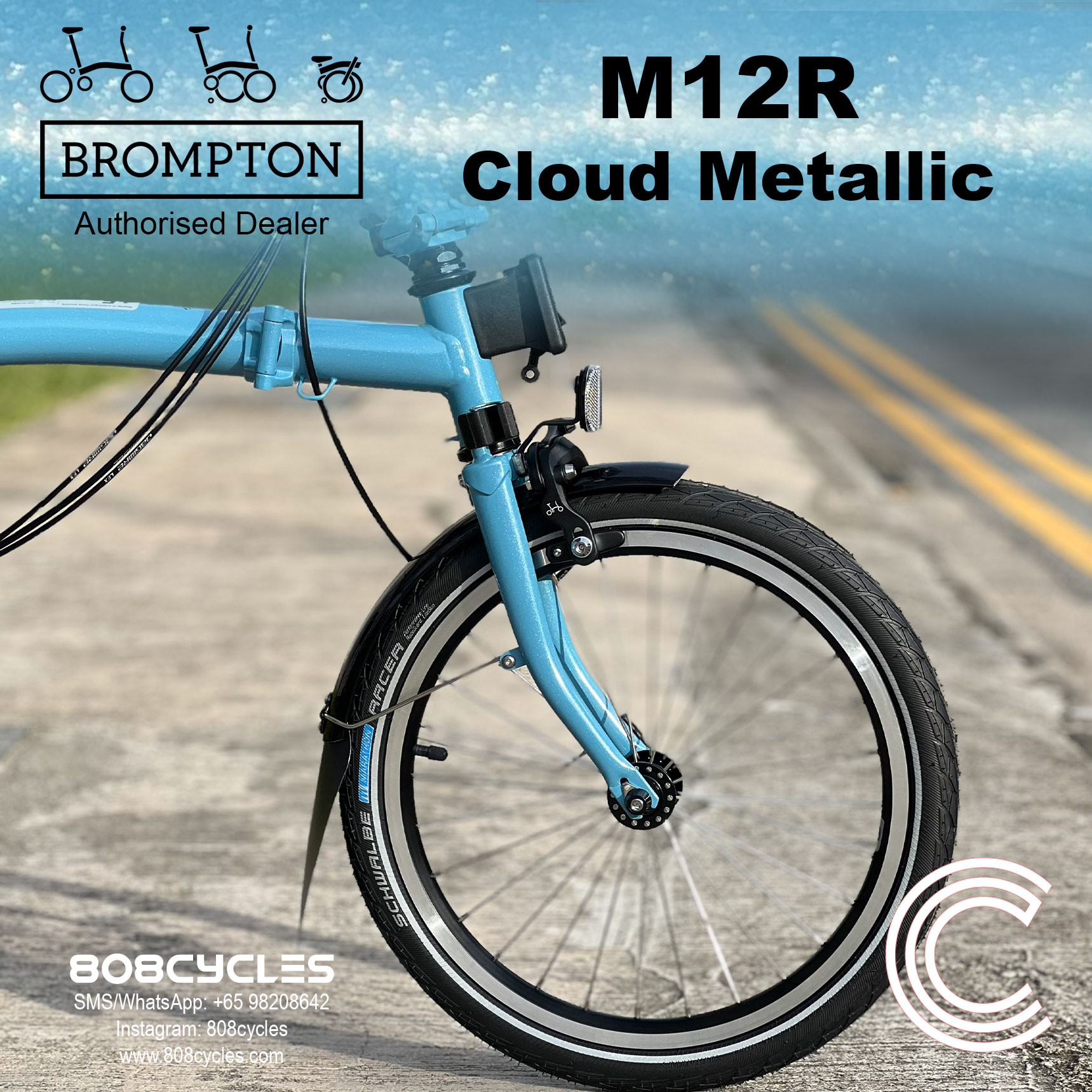 Brompton C Line M12R 12-Speed – Cloud Metallic - Image 6