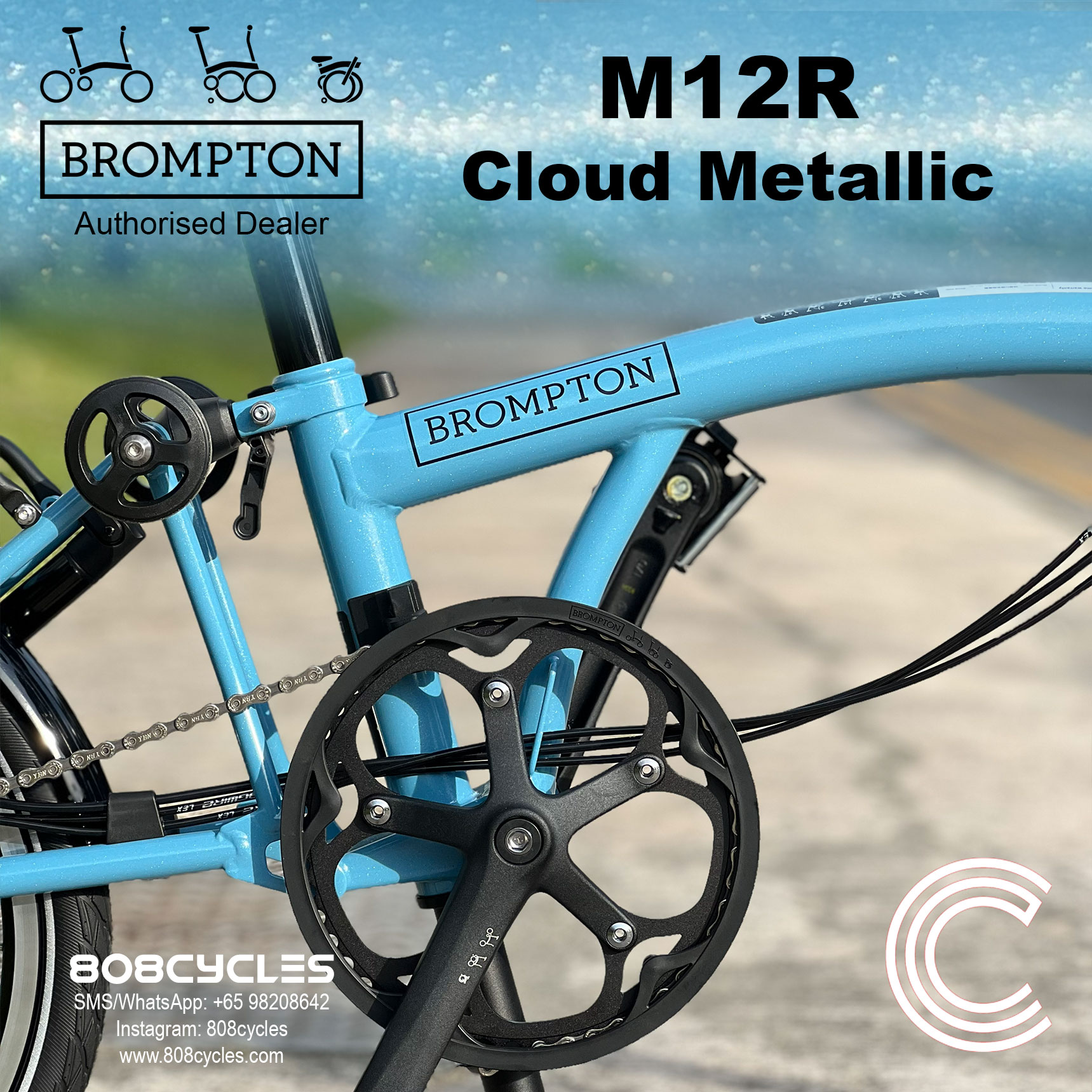 Brompton C Line M12R 12-Speed – Cloud Metallic - Image 7