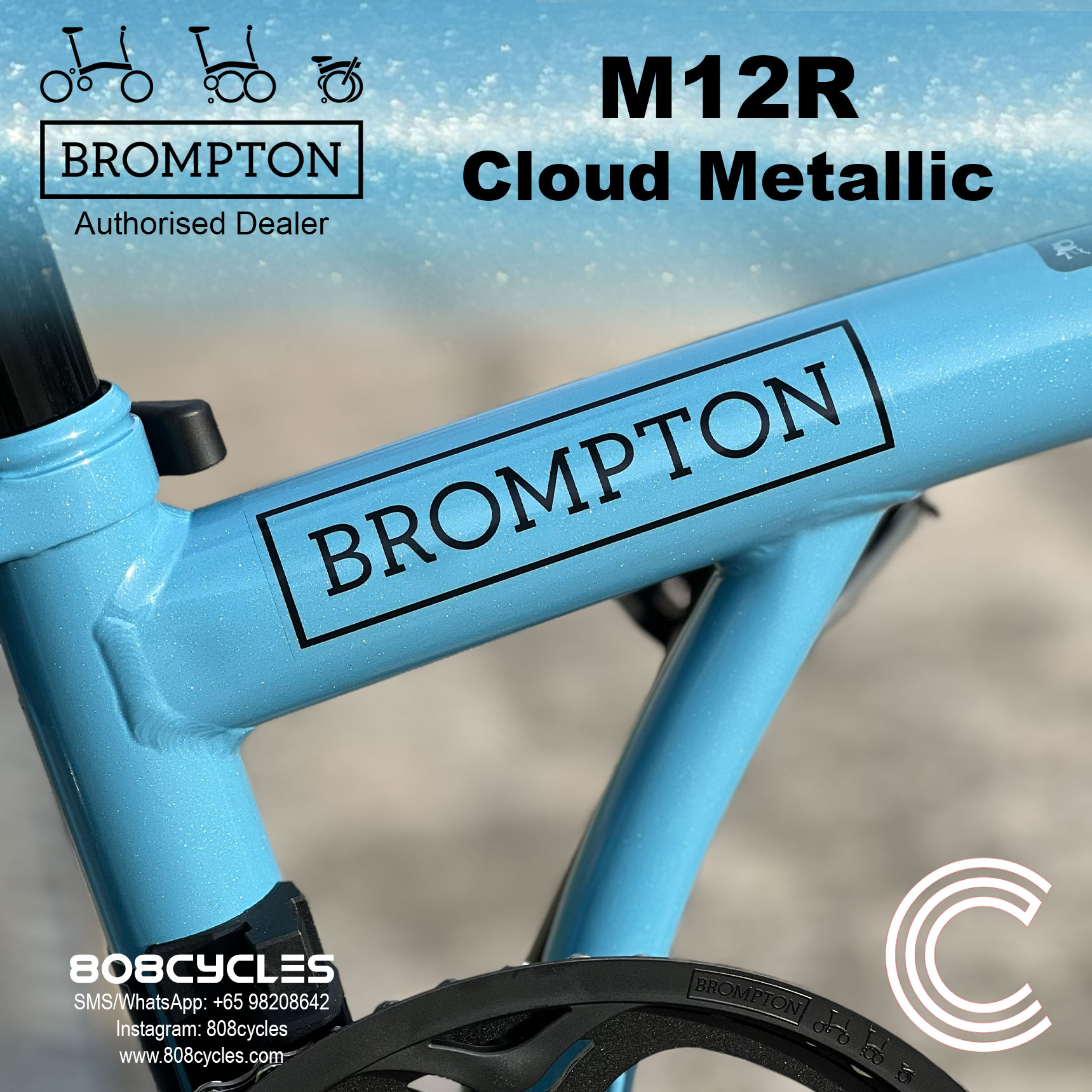 Brompton C Line M12R 12-Speed – Cloud Metallic - Image 9