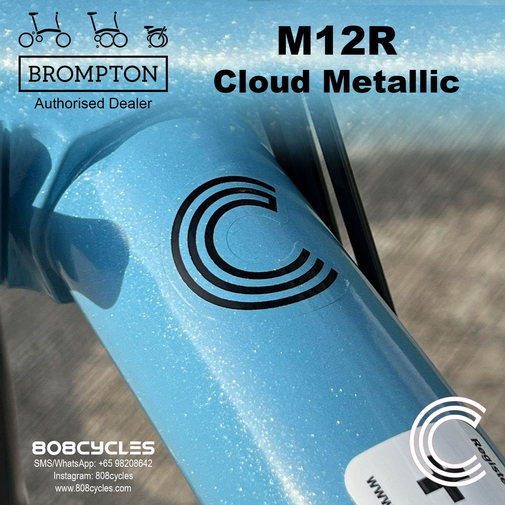 Brompton C Line M12R 12-Speed – Cloud Metallic - Image 10