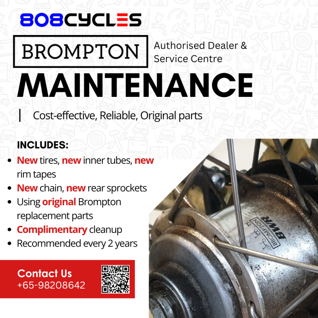 Professional Brompton servicing by 808 Cycles in Singapore