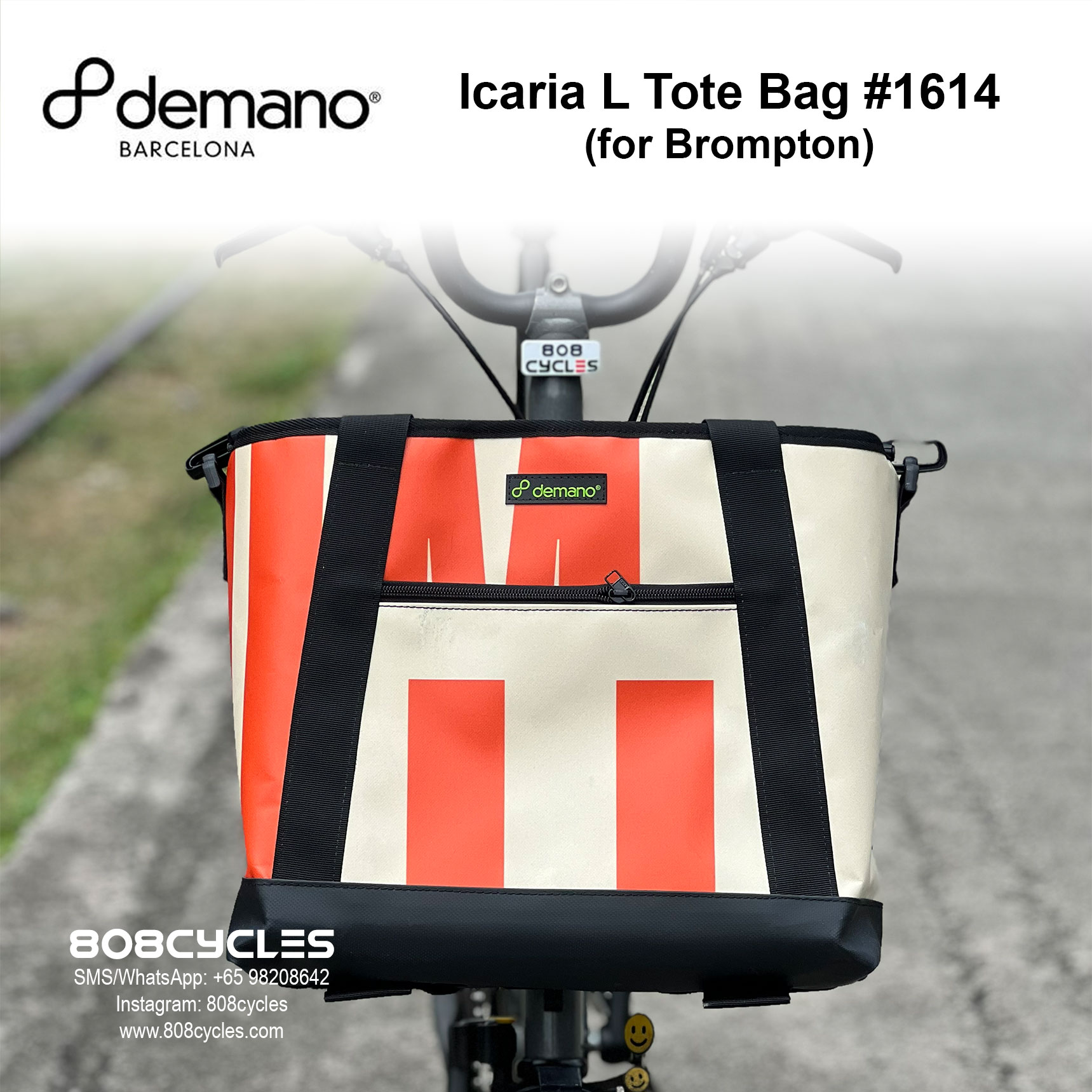Demano Icaria L (#1614) Front Tote Bag for Brompton - Image 2