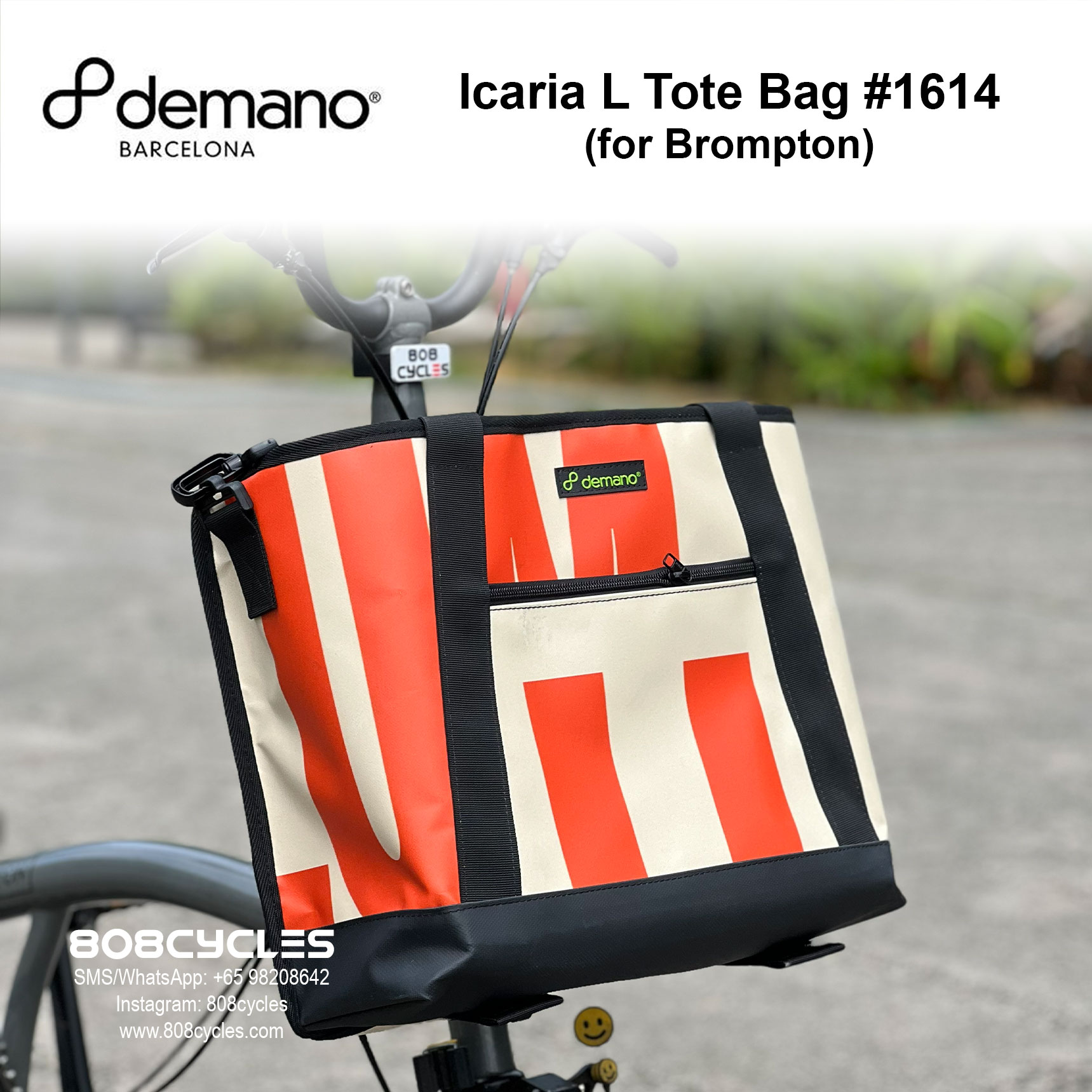 Demano Icaria L (#1614) Front Tote Bag for Brompton