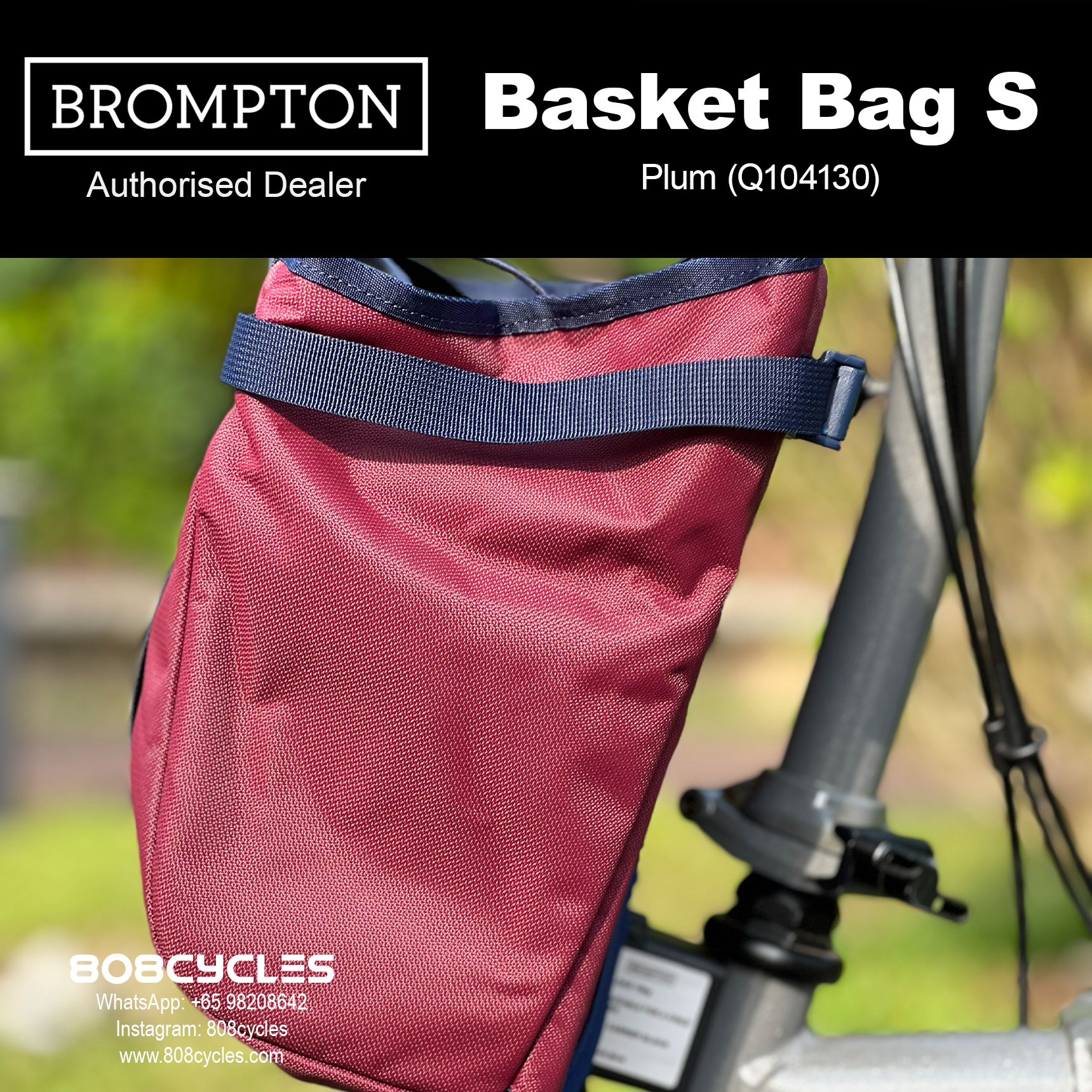 Brompton Basket Bag Small 10L – Black, Plum or Yellow - Image 9