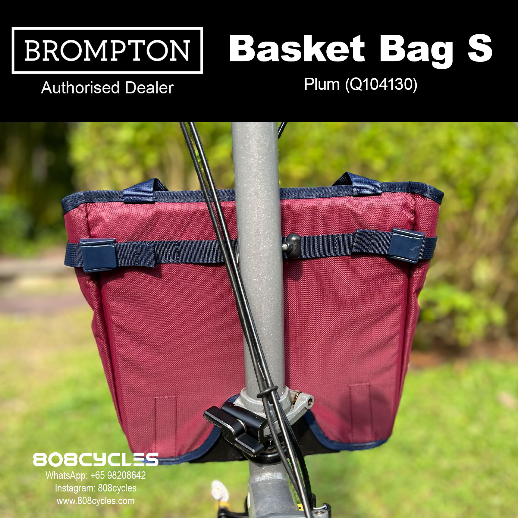 Brompton Basket Bag Small 10L – Black, Plum or Yellow - Image 10