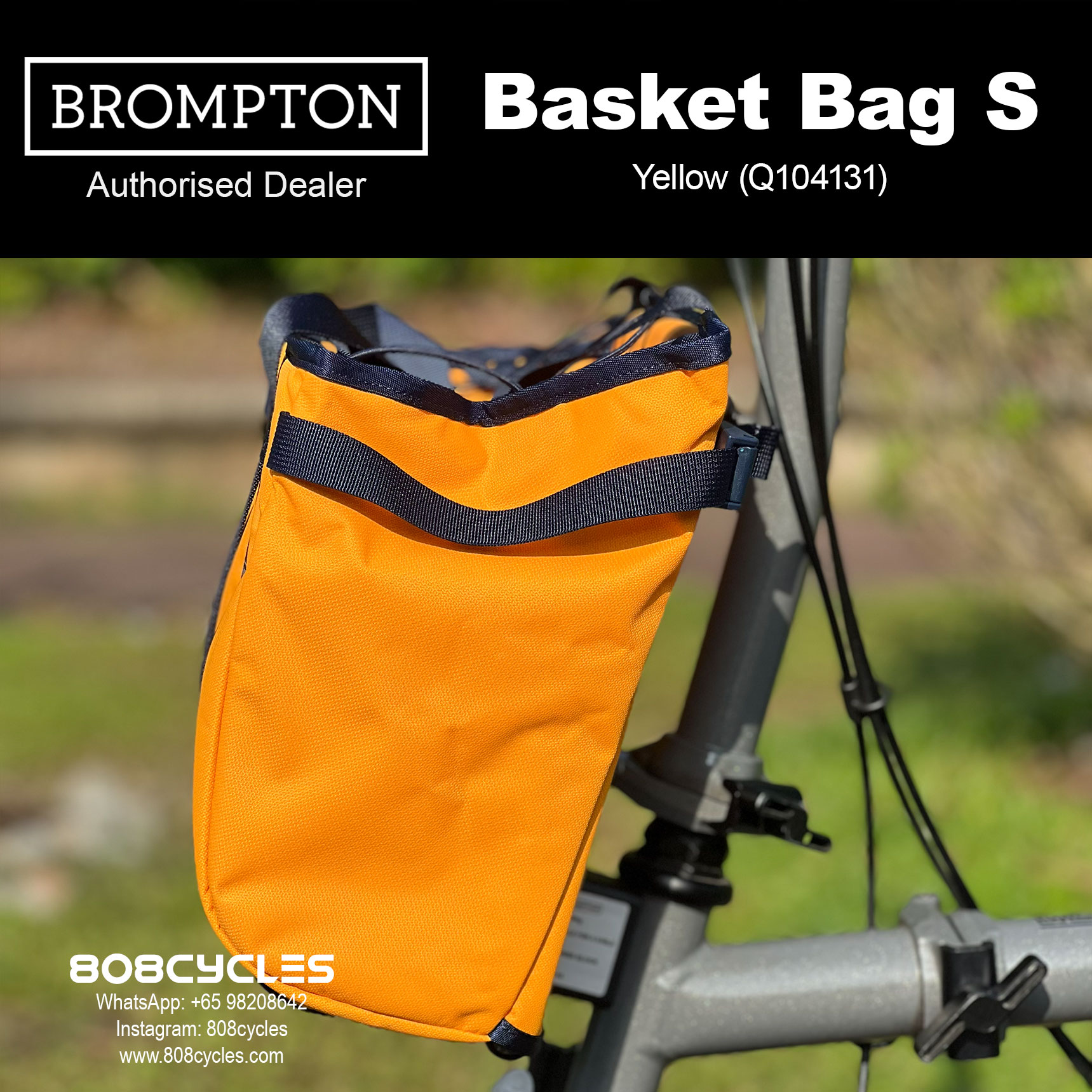 Brompton Basket Bag Small 10L – Black, Plum or Yellow - Image 14