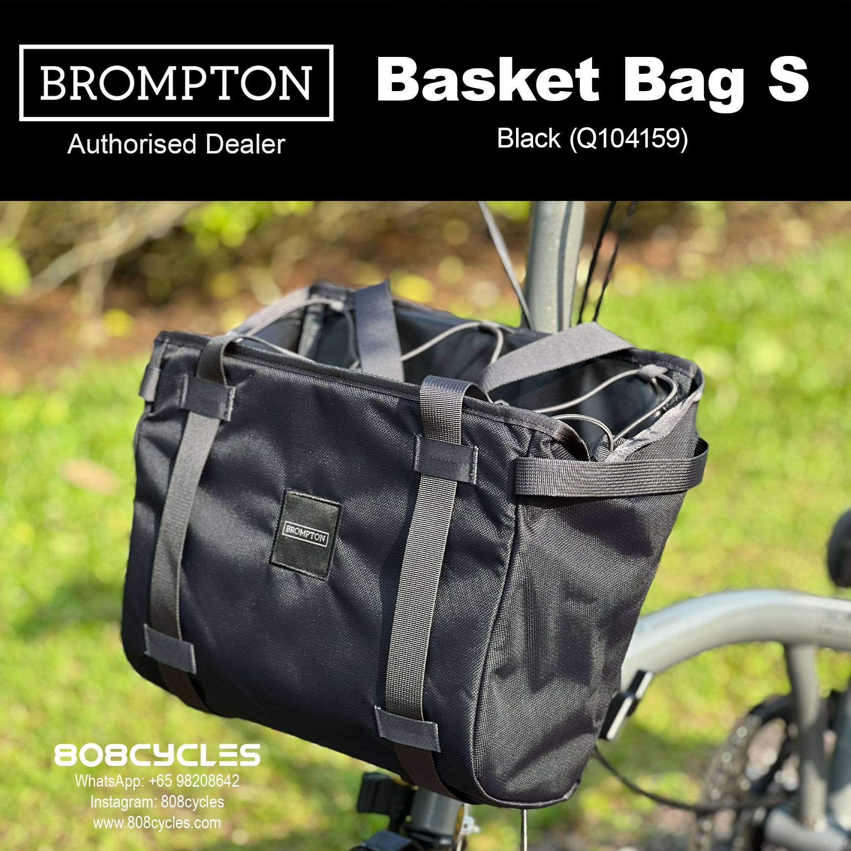 Brompton Basket Bag Small 10L – Black, Plum or Yellow – 808 Cycles