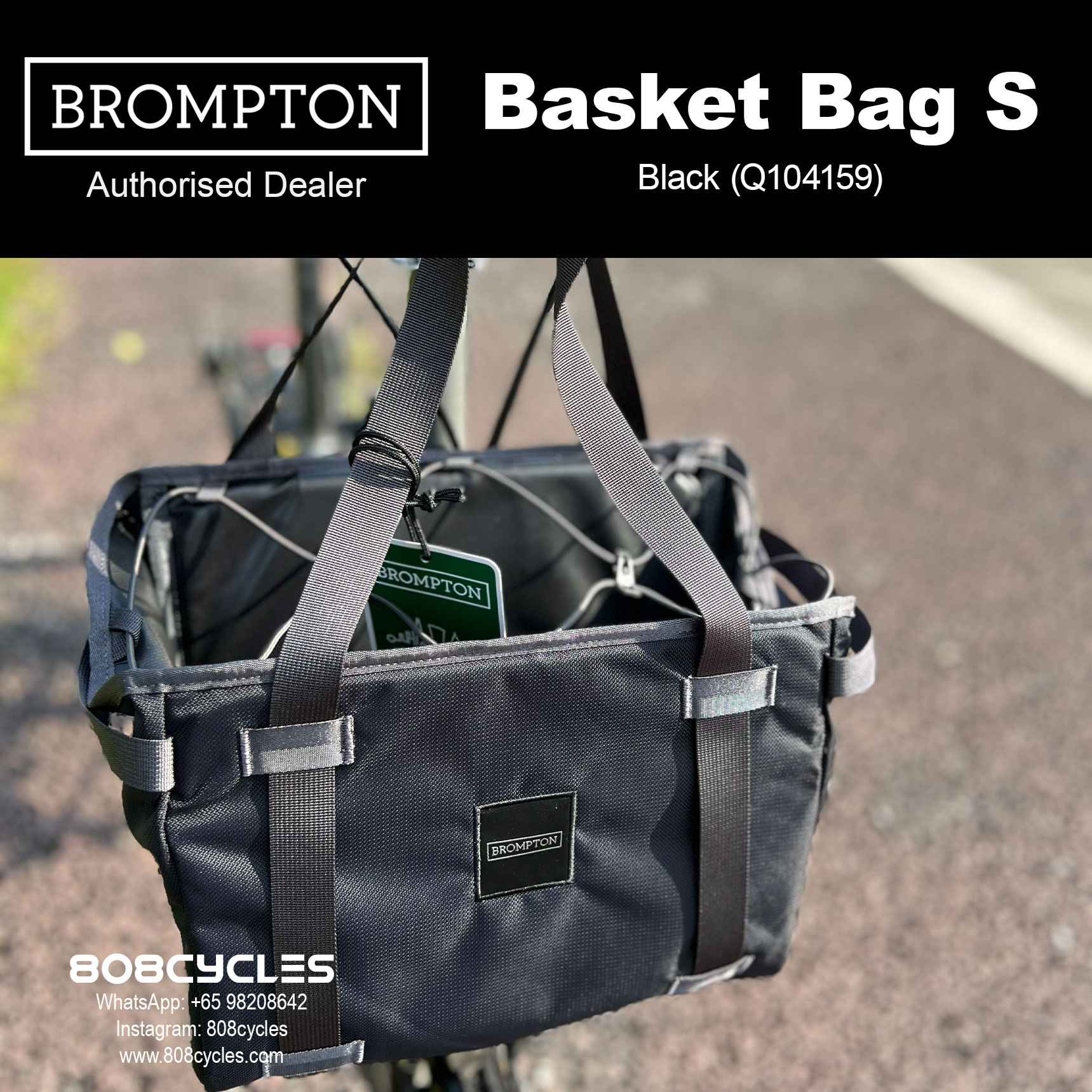 Brompton Basket Bag Small 10L – Black, Plum or Yellow - Image 5