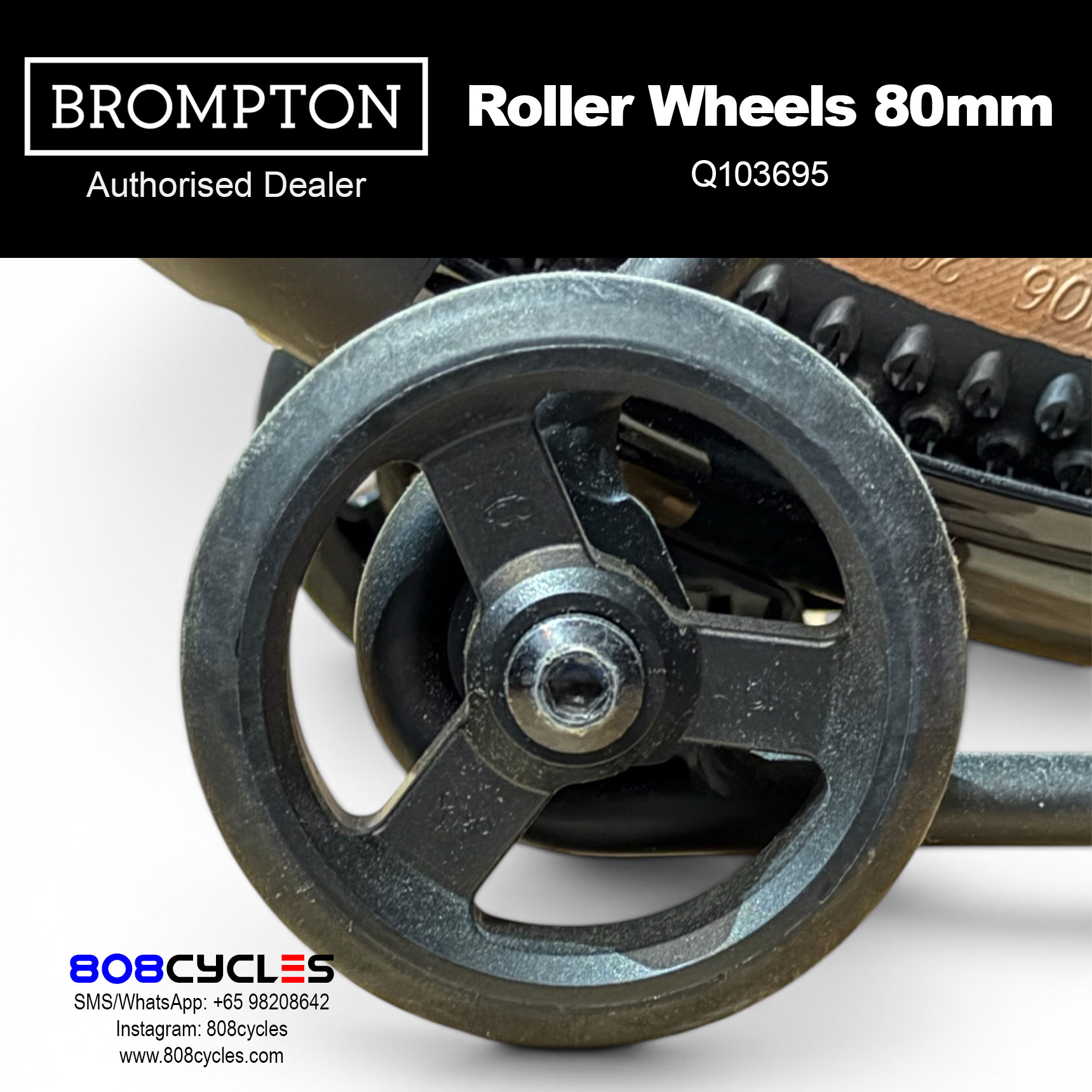 Brompton Roller Wheel Pair for G Line (80mm) Q103695 - Image 2