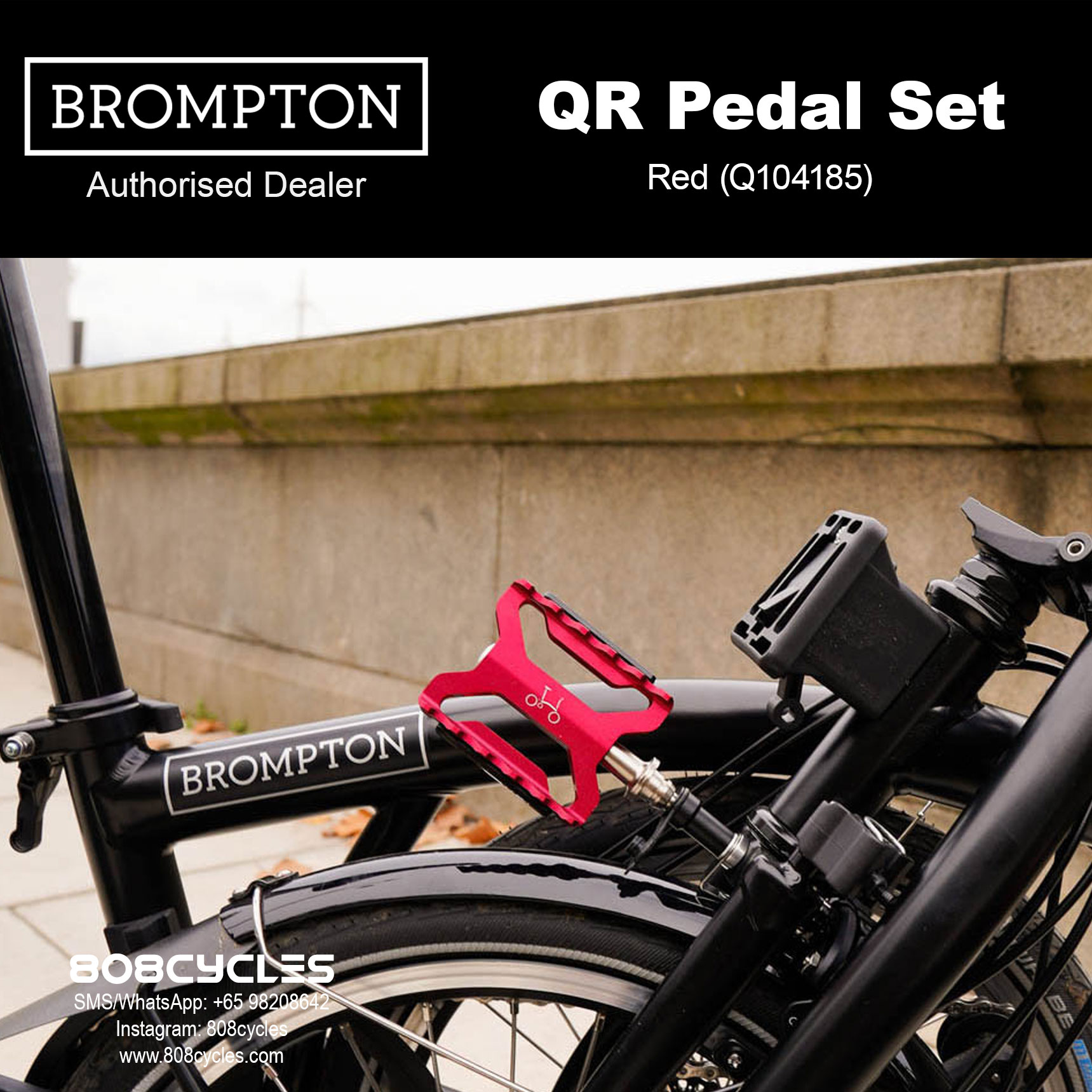 BROMPTON Superlight QR Pedal Set - Red Q104185 - Image 3