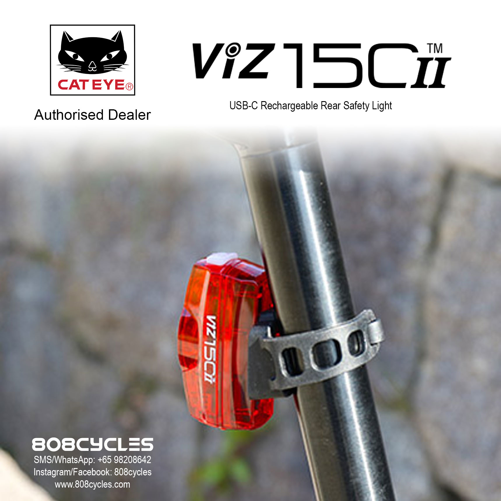 Cateye ViZ150ii USB-C Rechargeable Rear Light