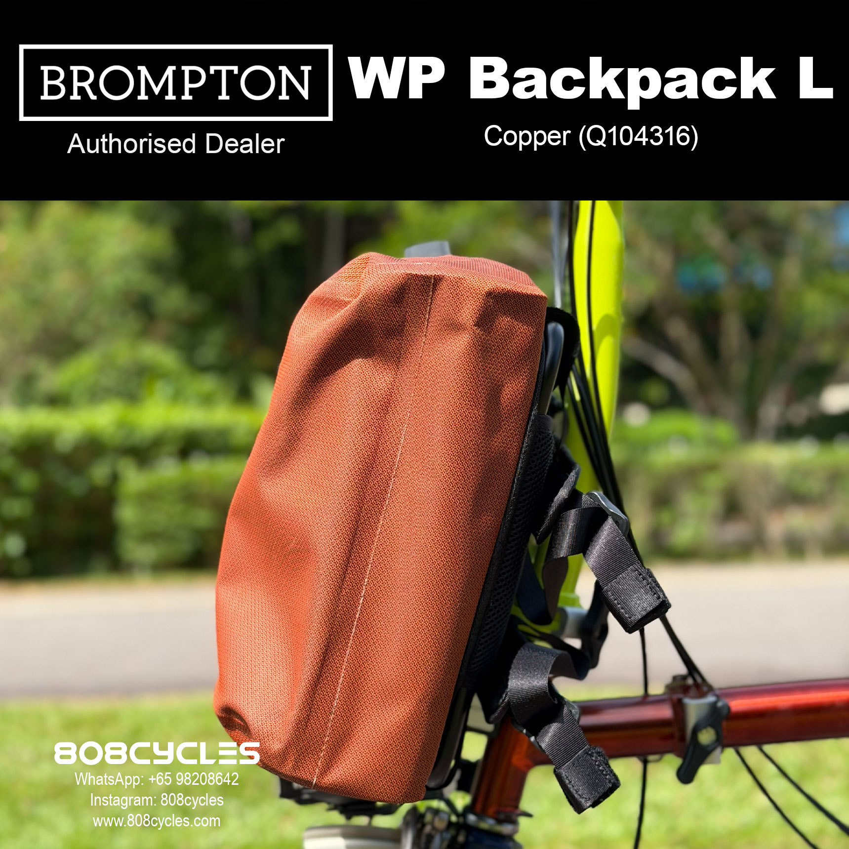 Brompton WP Backpack L 22L – Copper, Cobalt or Anthracite - Image 4