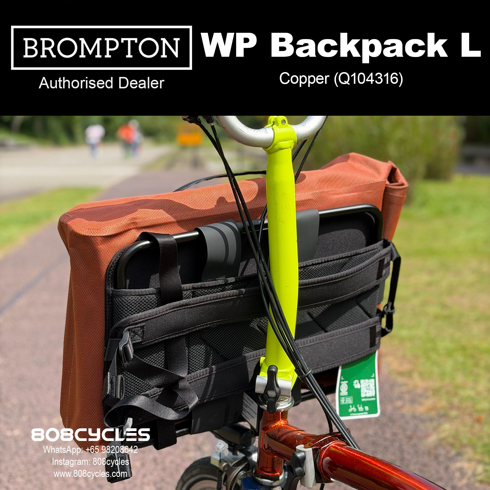 Brompton WP Backpack L 22L – Copper, Cobalt or Anthracite - Image 5