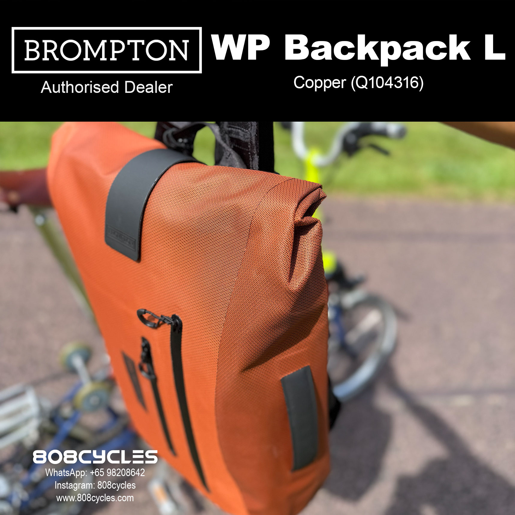 Brompton WP Backpack L 22L – Copper, Cobalt or Anthracite - Image 6