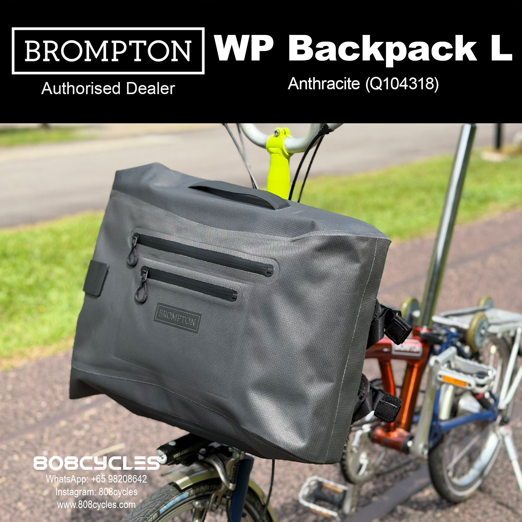 Brompton WP Backpack L 22L – Copper, Cobalt or Anthracite - Image 12