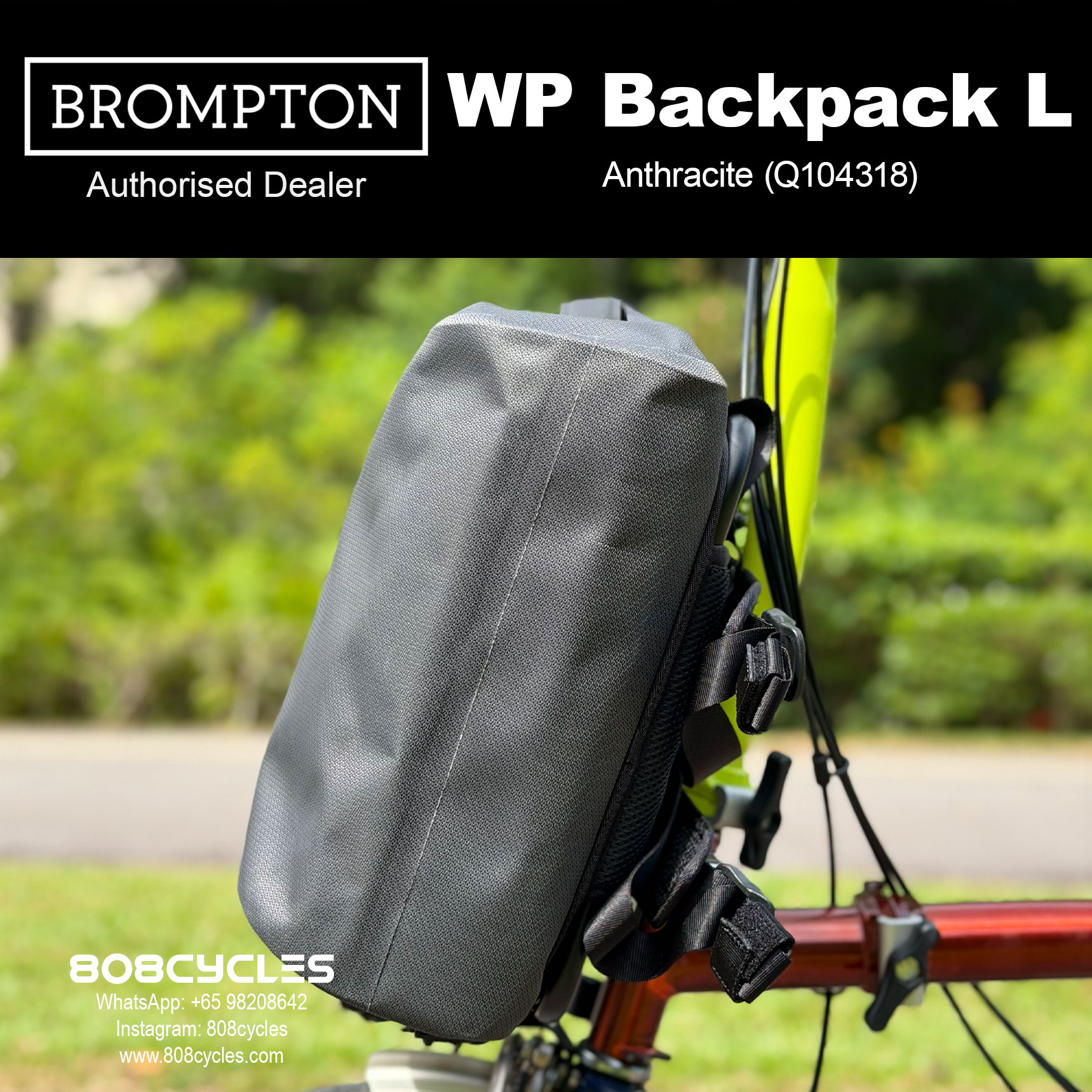 Brompton WP Backpack L 22L – Copper, Cobalt or Anthracite - Image 13