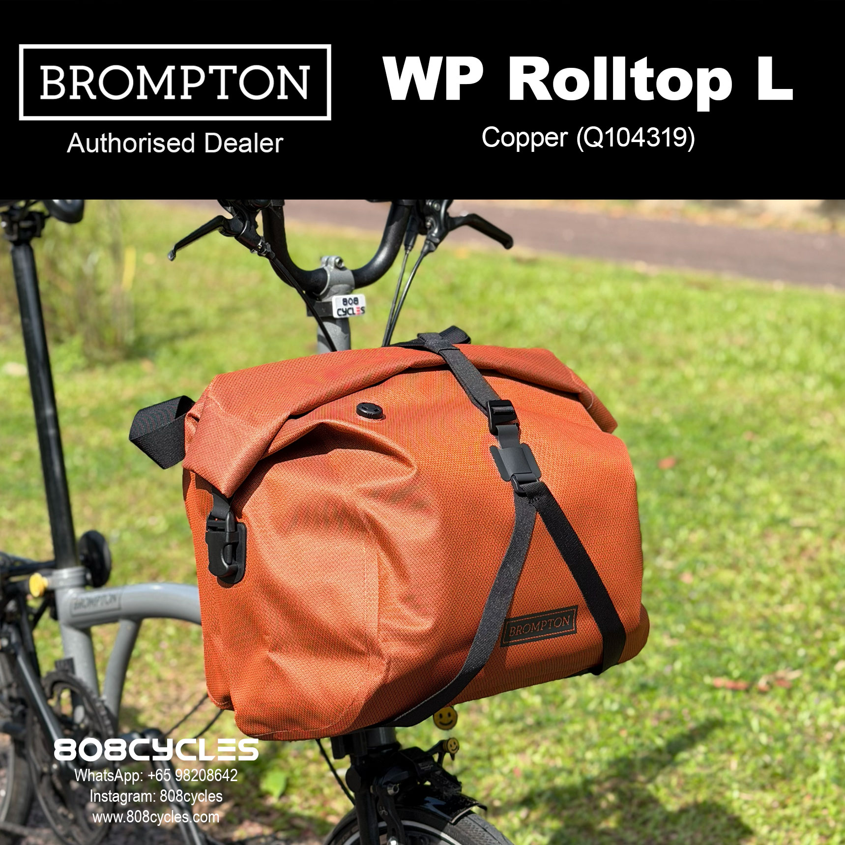 Brompton WP Rolltop Large 23L – Copper or Bronze - Image 6