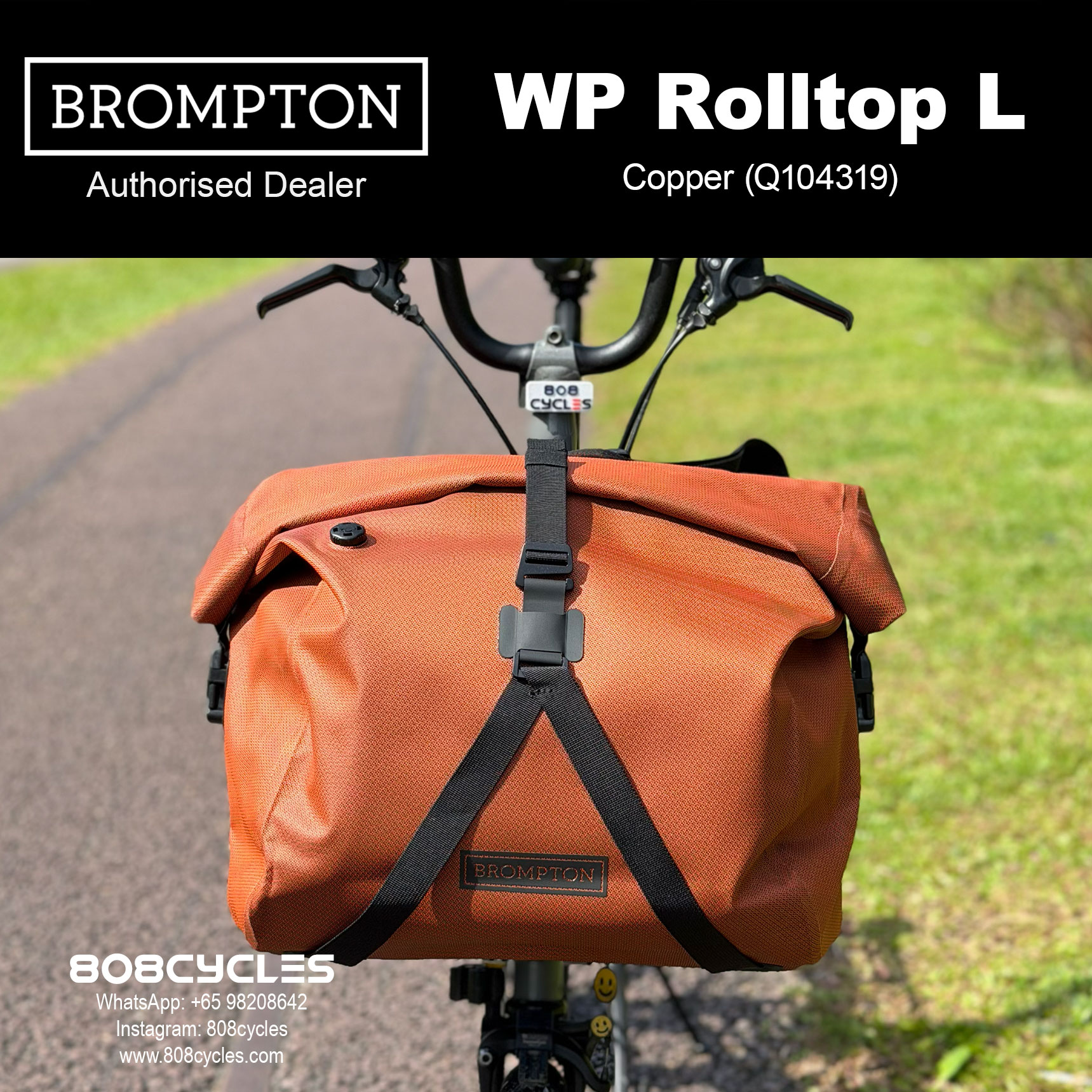Brompton WP Rolltop Large 23L – Copper or Bronze - Image 7