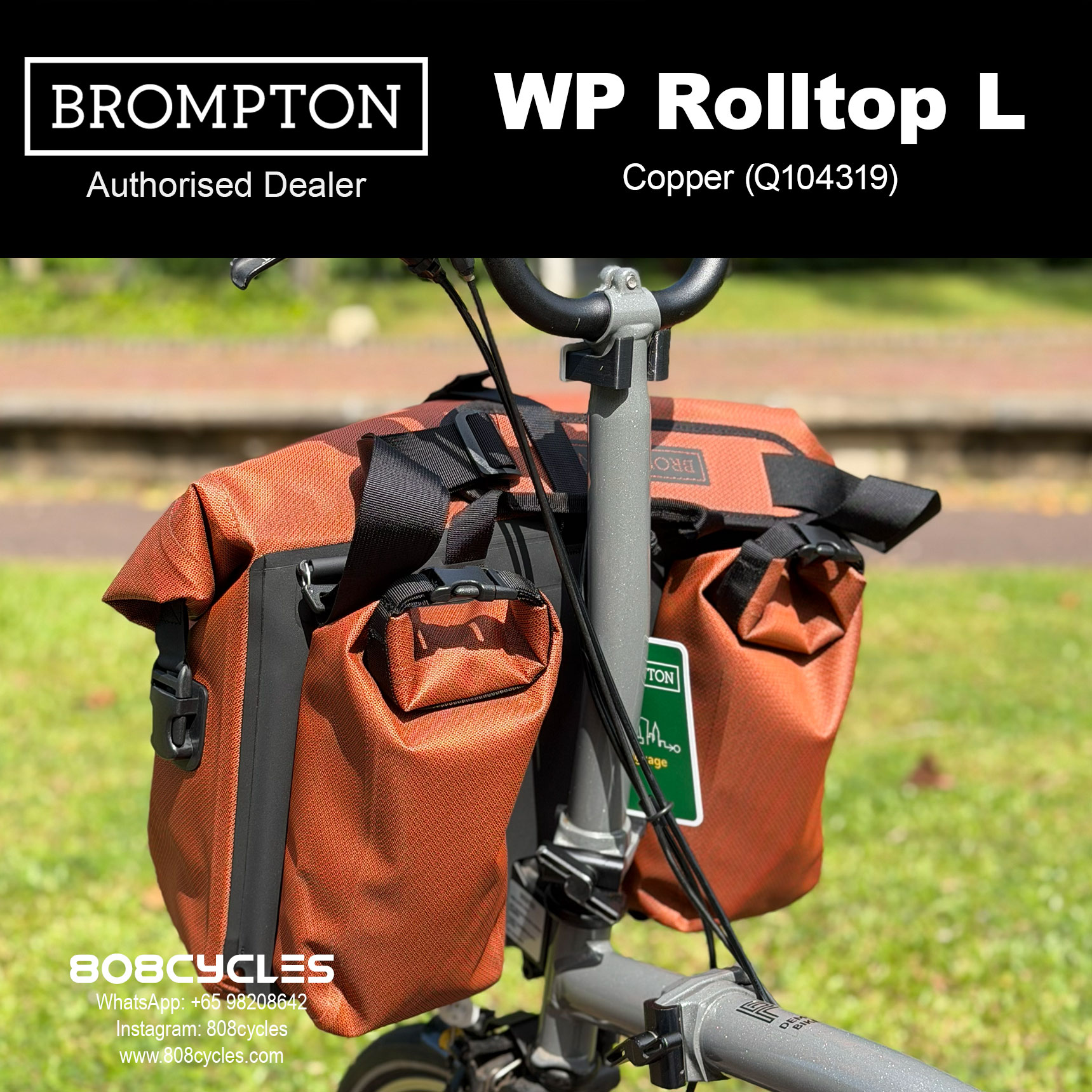 Brompton WP Rolltop Large 23L – Copper or Bronze - Image 9