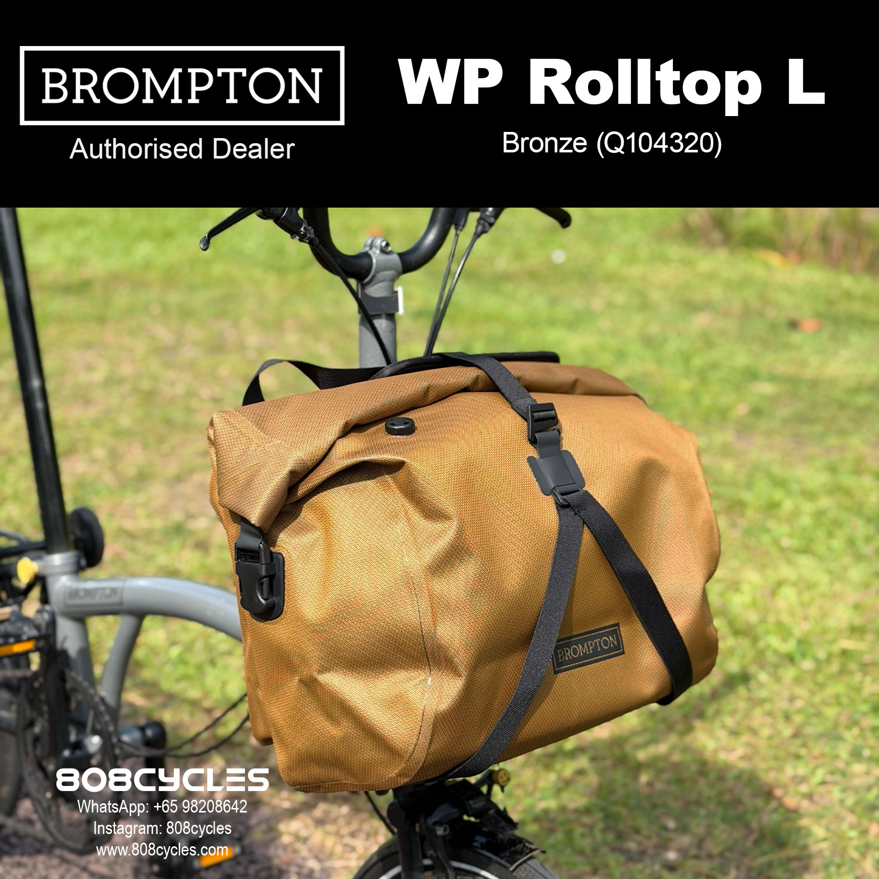 Brompton WP Rolltop Large 23L – Copper or Bronze