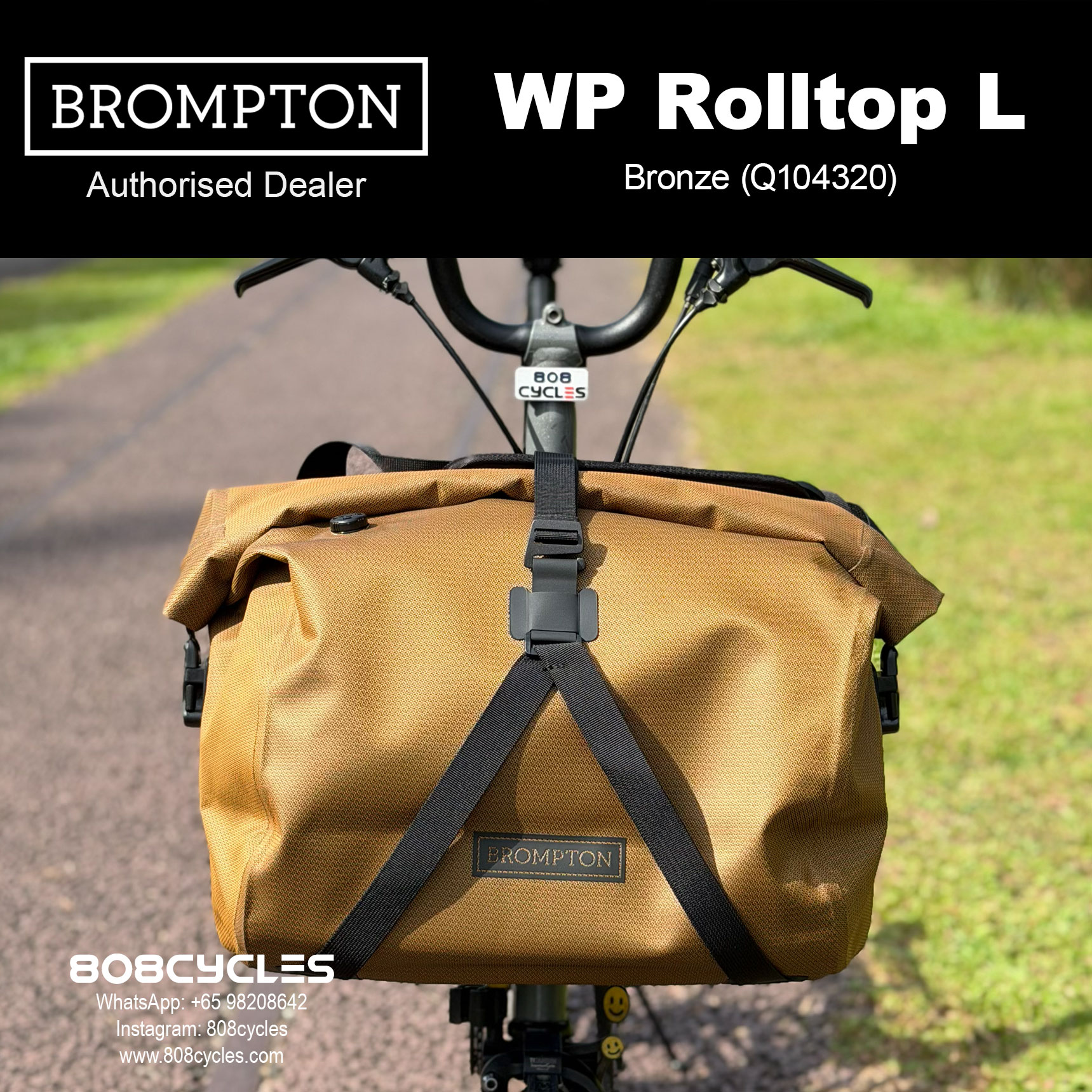 Brompton WP Rolltop Large 23L – Copper or Bronze - Image 3