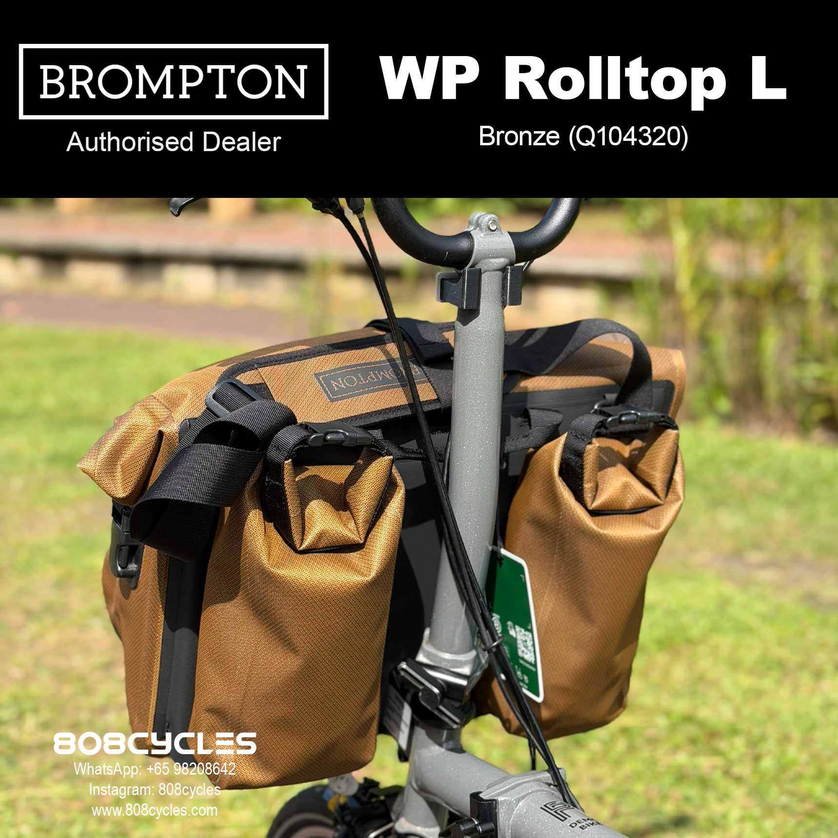 Brompton WP Rolltop Large 23L – Copper or Bronze - Image 5