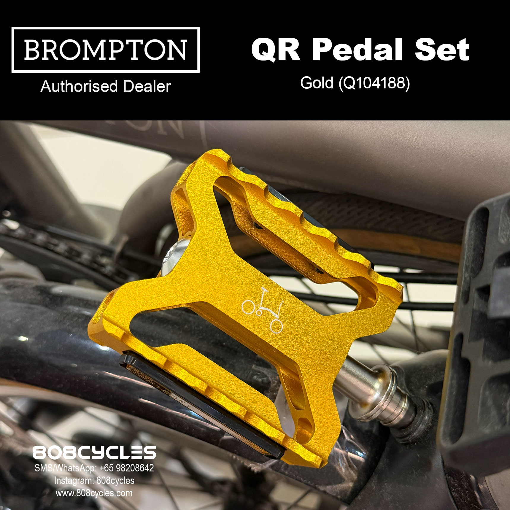 BROMPTON Superlight QR Pedal Set - Gold Q104188 - Image 3