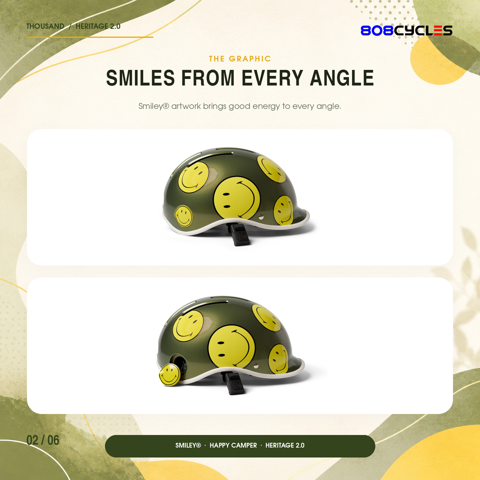 Thousand Heritage 2.0 Smiley® Happy Camper Bike & Skate Helmet - Image 7