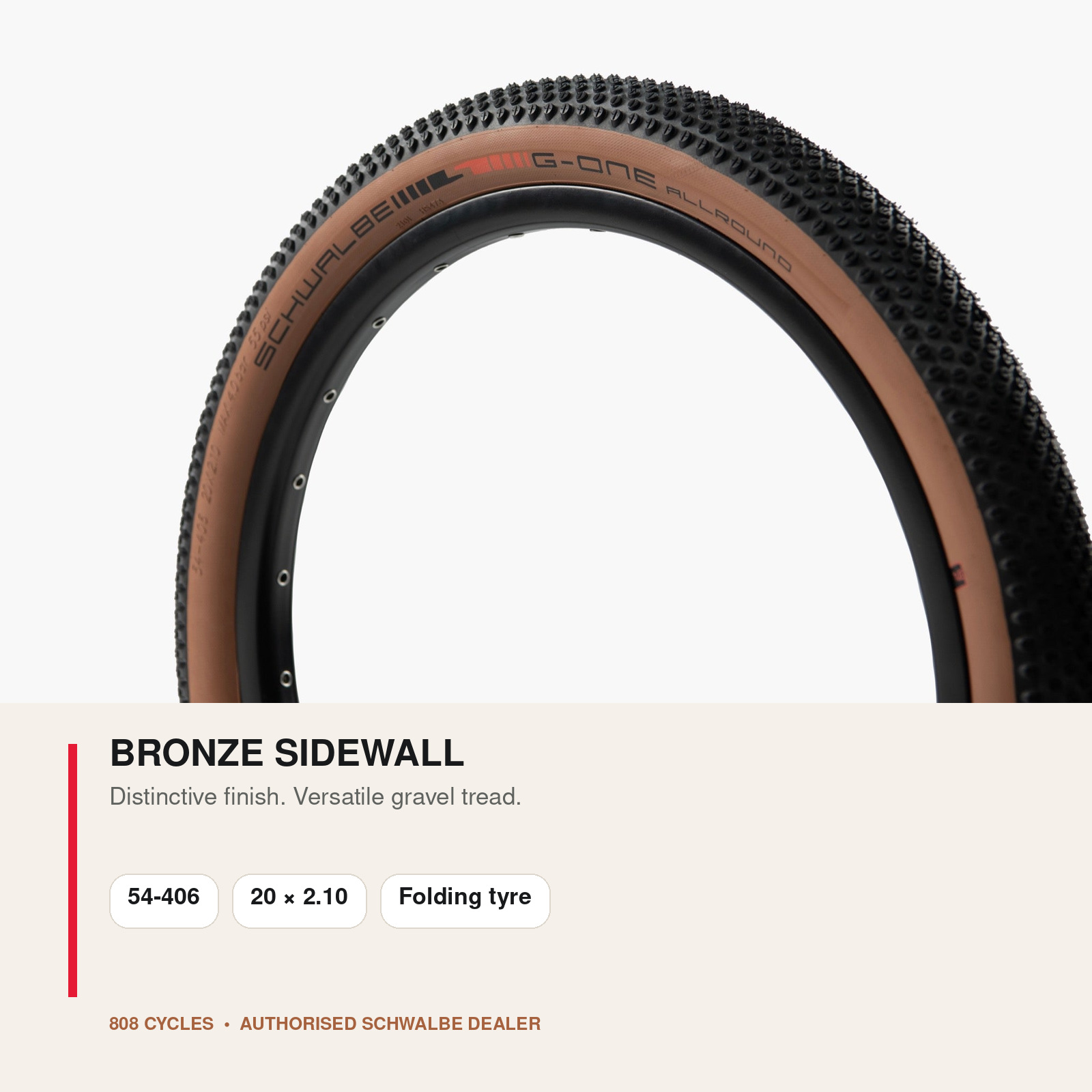 Schwalbe G-One Allround 54-406 Tyre for Brompton G Line – Bronze - Image 2