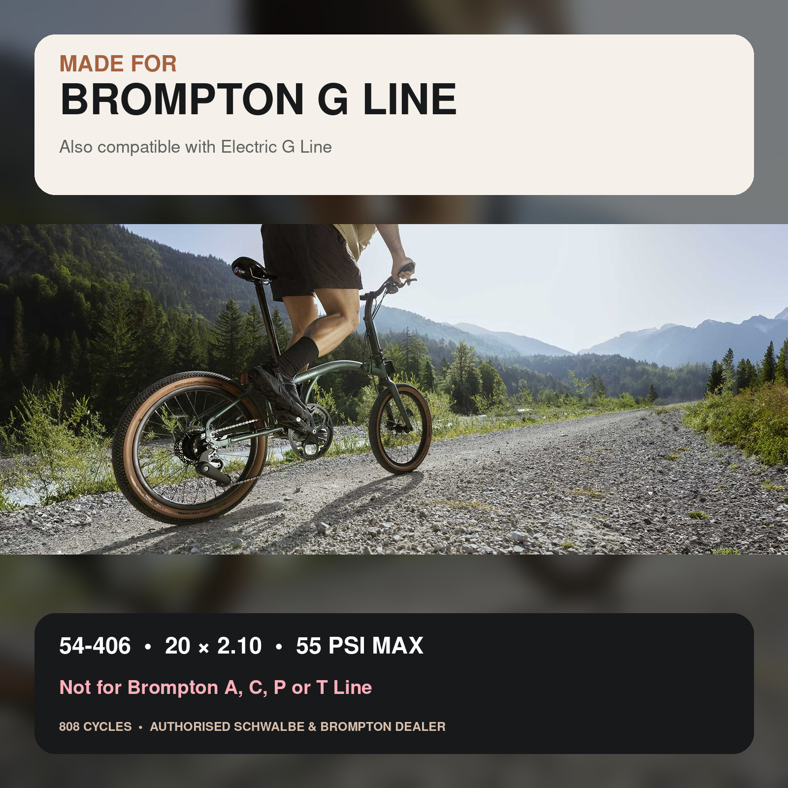 Schwalbe G-One Allround 54-406 Tyre for Brompton G Line – Bronze - Image 4