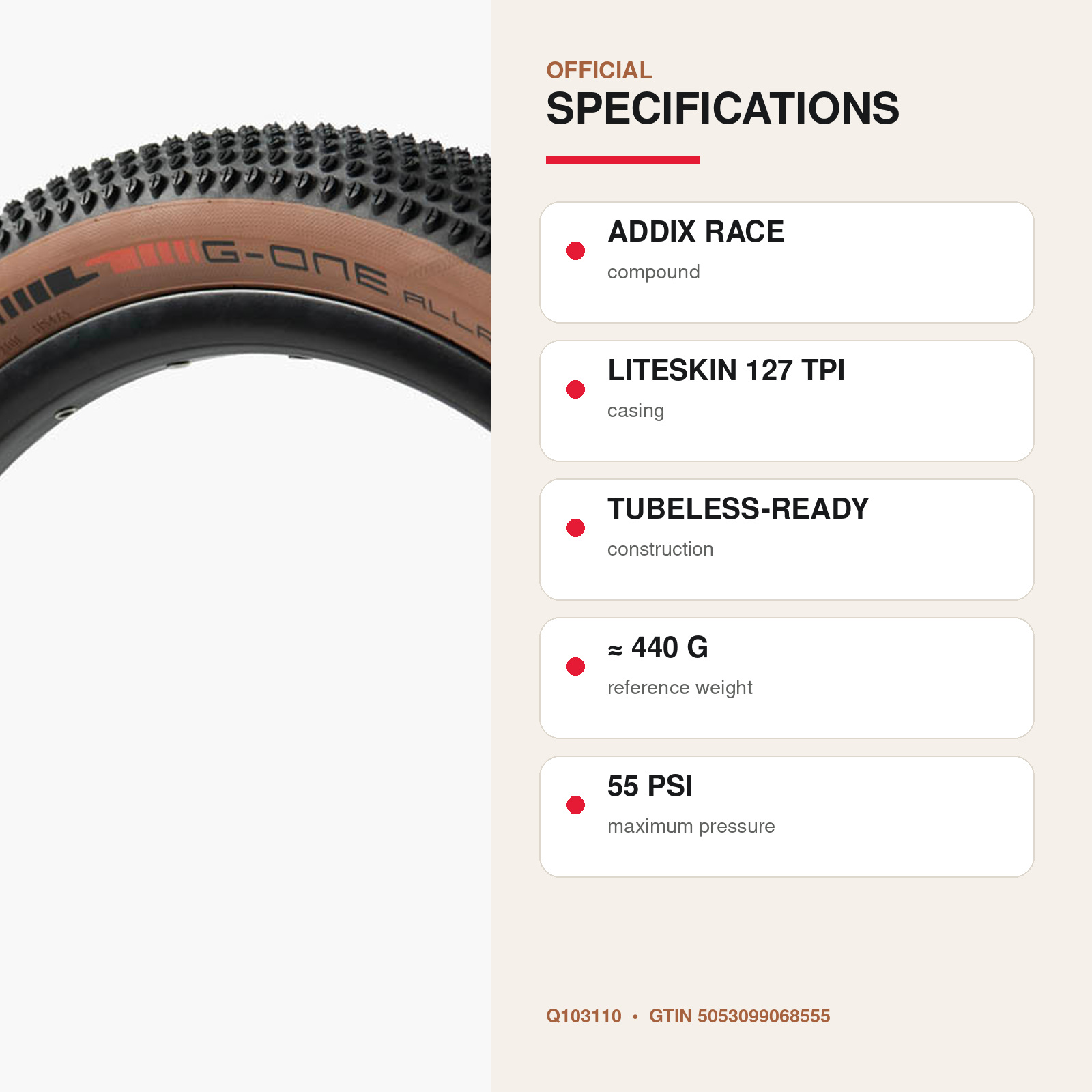 Schwalbe G-One Allround 54-406 Tyre for Brompton G Line – Bronze - Image 5