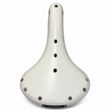 Brooks B17 White leather bicycle saddle on a white background