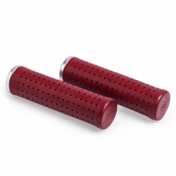 Manoli Vitto Bordeaux wine-red leather grips for Brompton bicycle