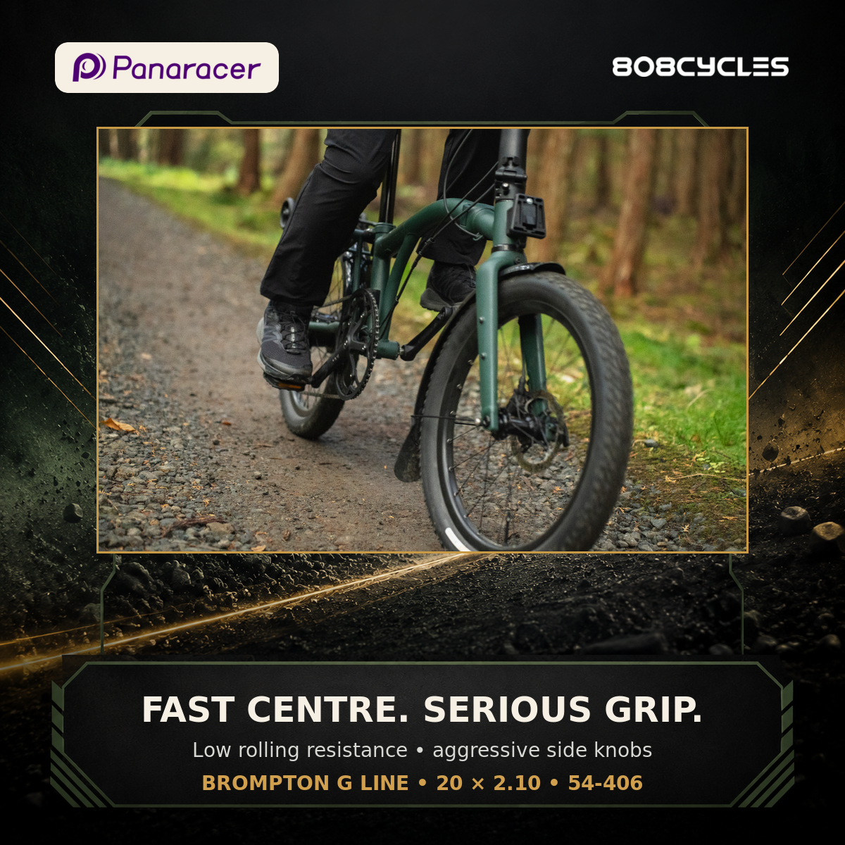 Brompton G Line riding on gravel with Panaracer GRAVELKING X1 20 tyres – 808 Cycles