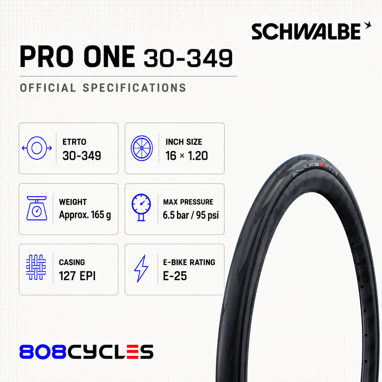 Schwalbe Pro One 30-349 Folding Tyre for Brompton – Black - Image 4